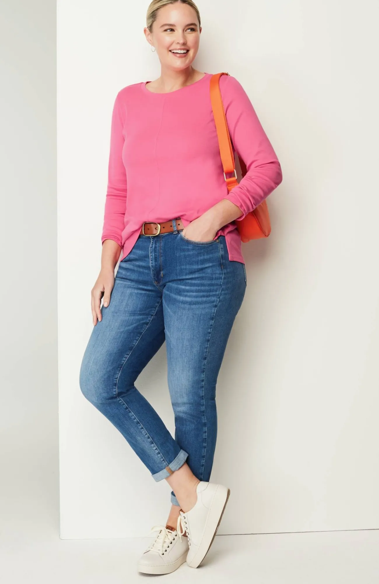 J.Jill Long-Sleeve Pima Crew-Neck Tee Flash Sale