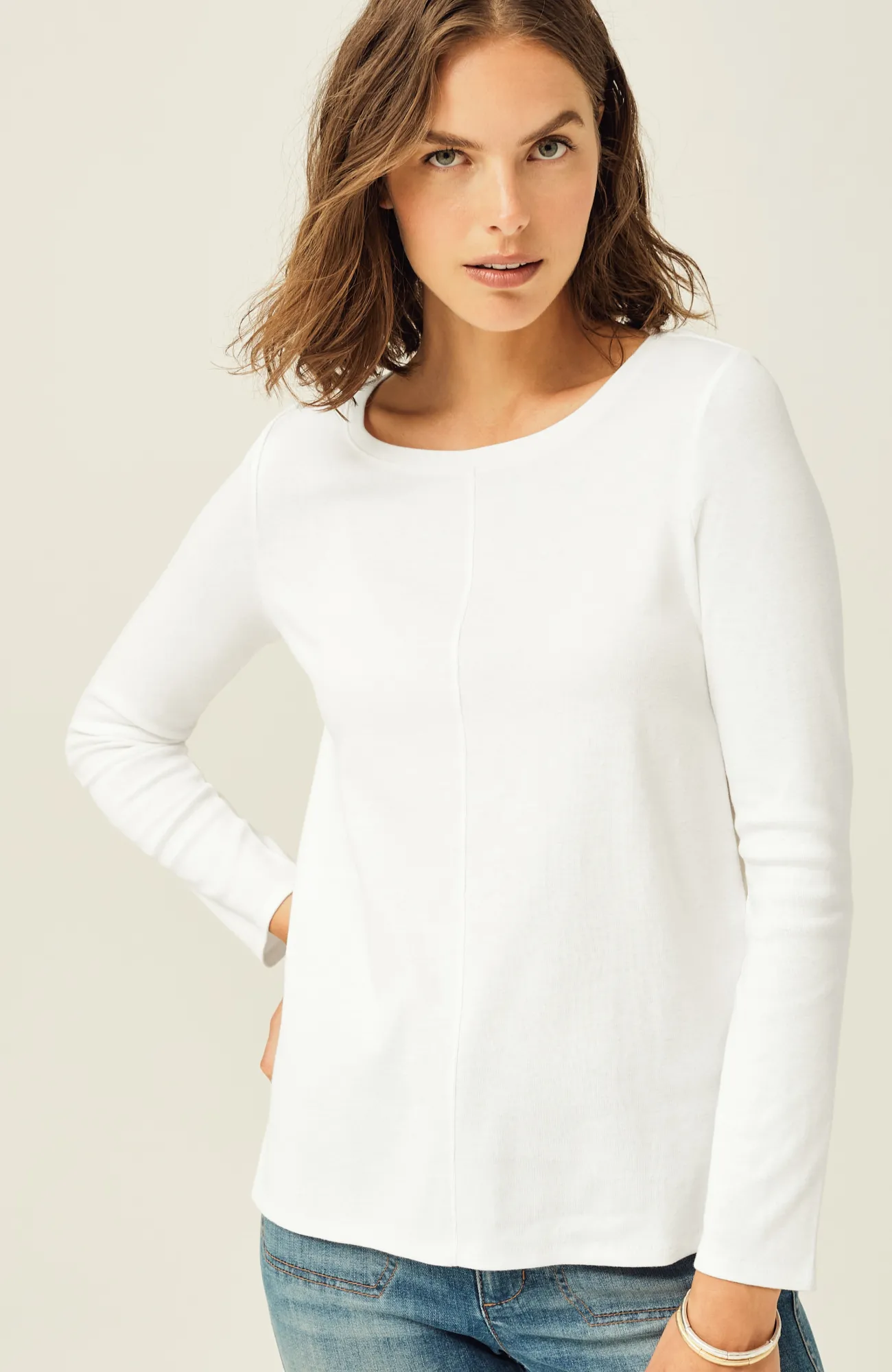 J.Jill Long-Sleeve Pima Crew-Neck Tee Flash Sale