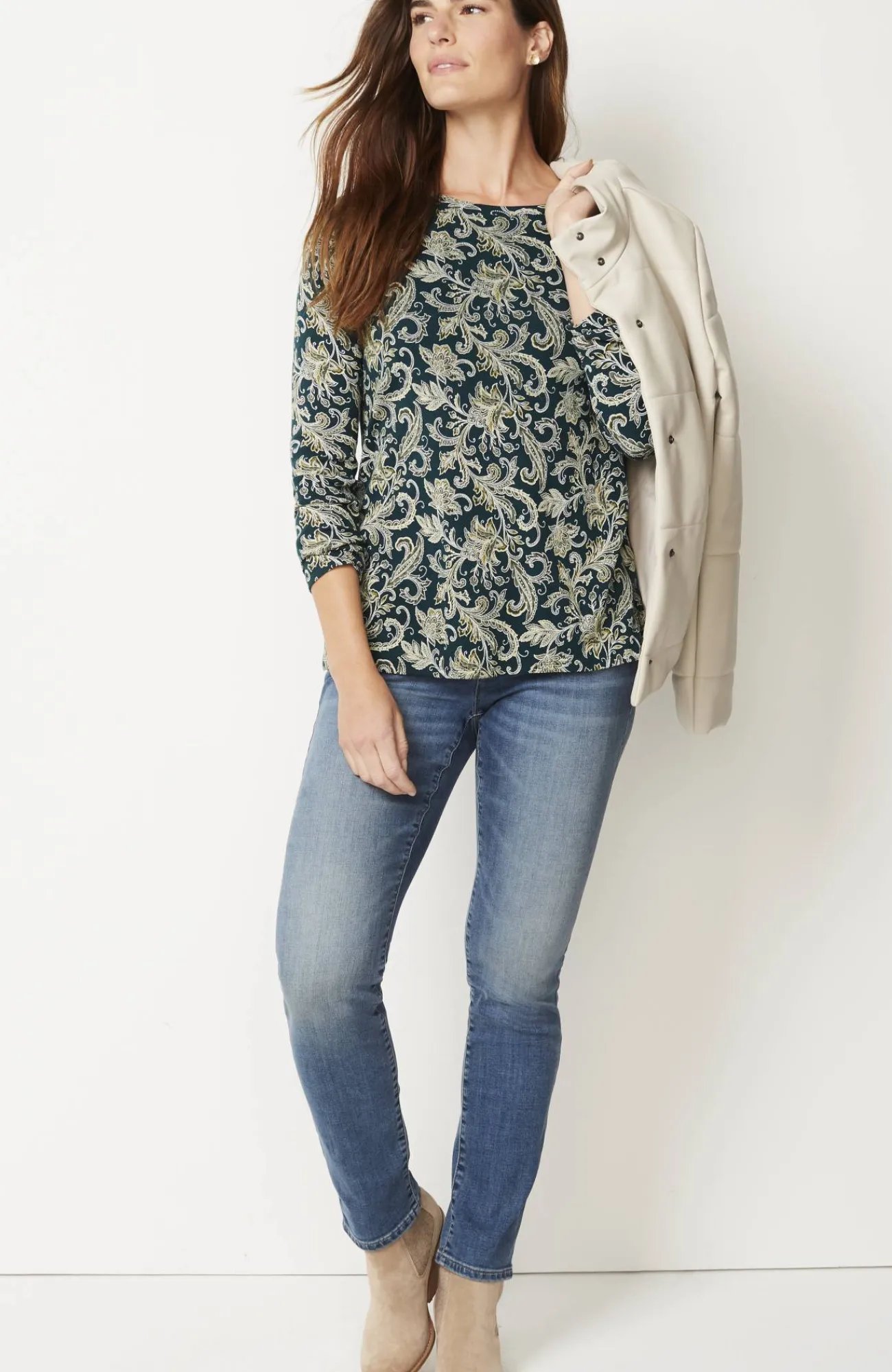 J.Jill Long-Sleeve Pima Crew-Neck Tee Flash Sale