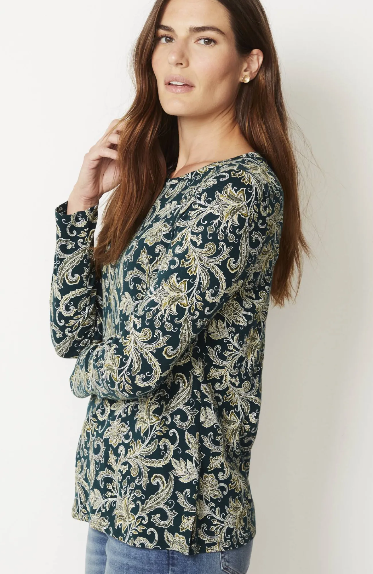 J.Jill Long-Sleeve Pima Crew-Neck Tee Flash Sale
