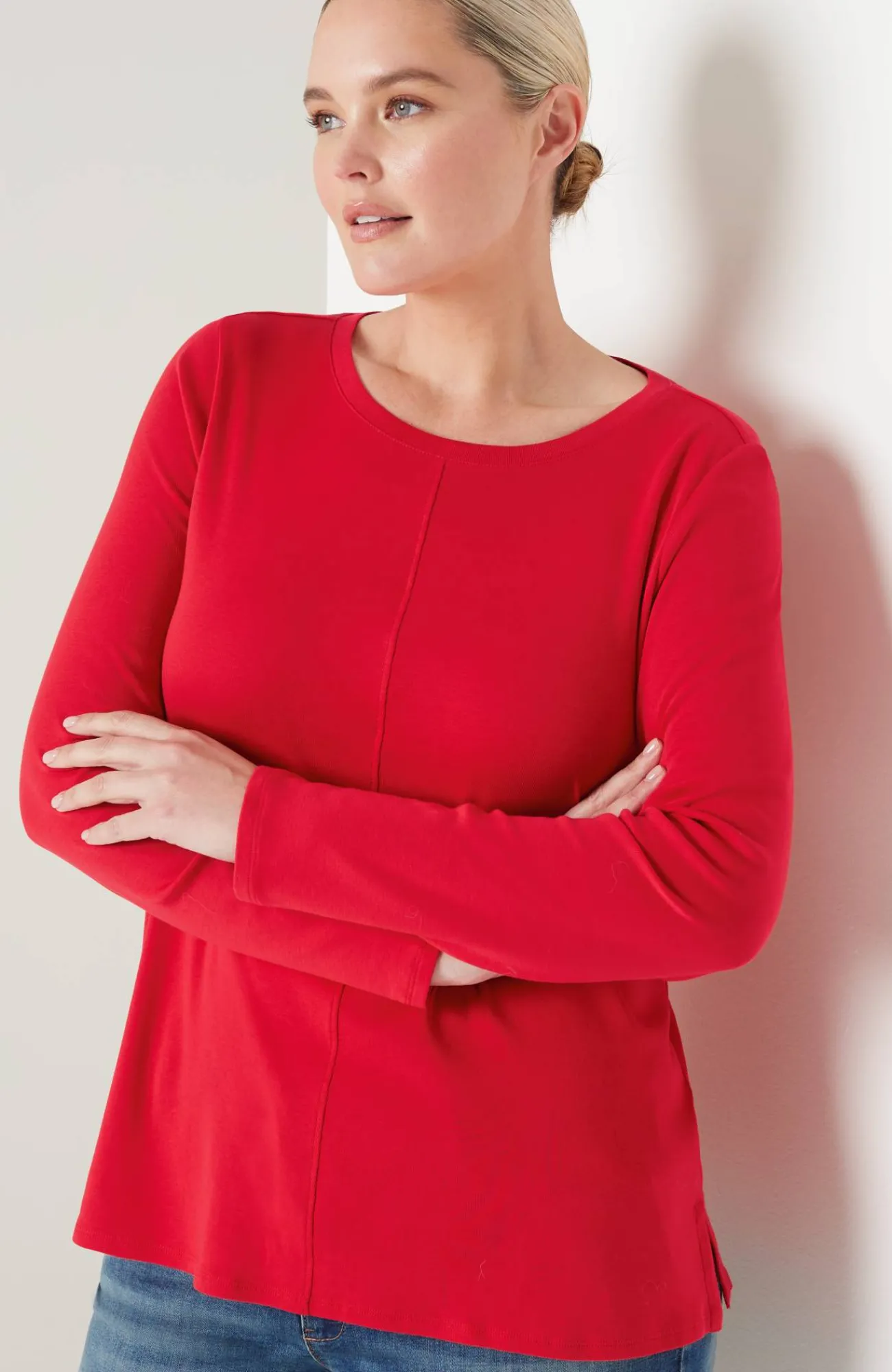 J.Jill Long-Sleeve Pima Crew-Neck Tee Flash Sale