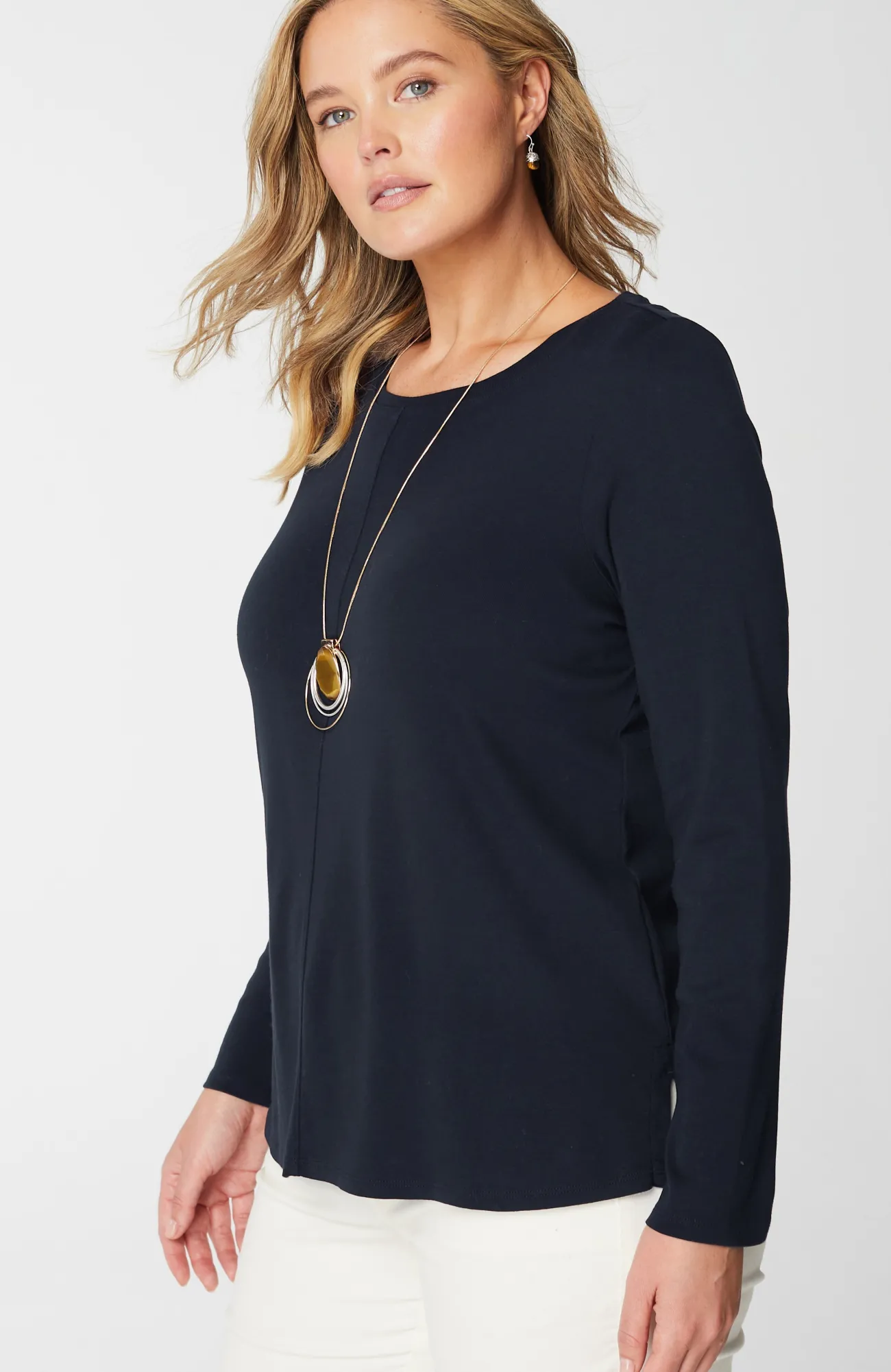 J.Jill Long-Sleeve Pima Crew-Neck Tee Flash Sale