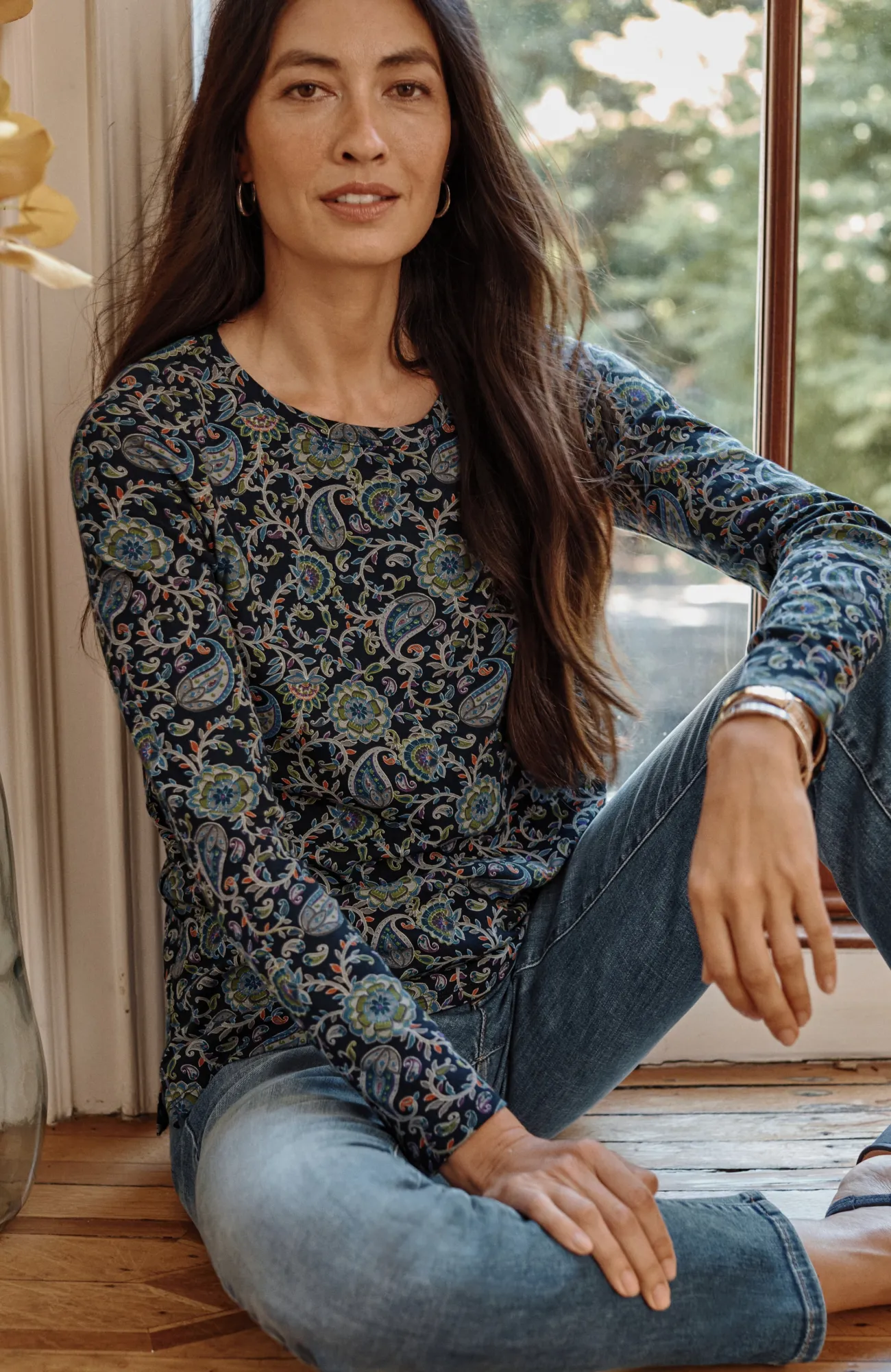 J.Jill Long-Sleeve Pima Crew-Neck Tee Flash Sale