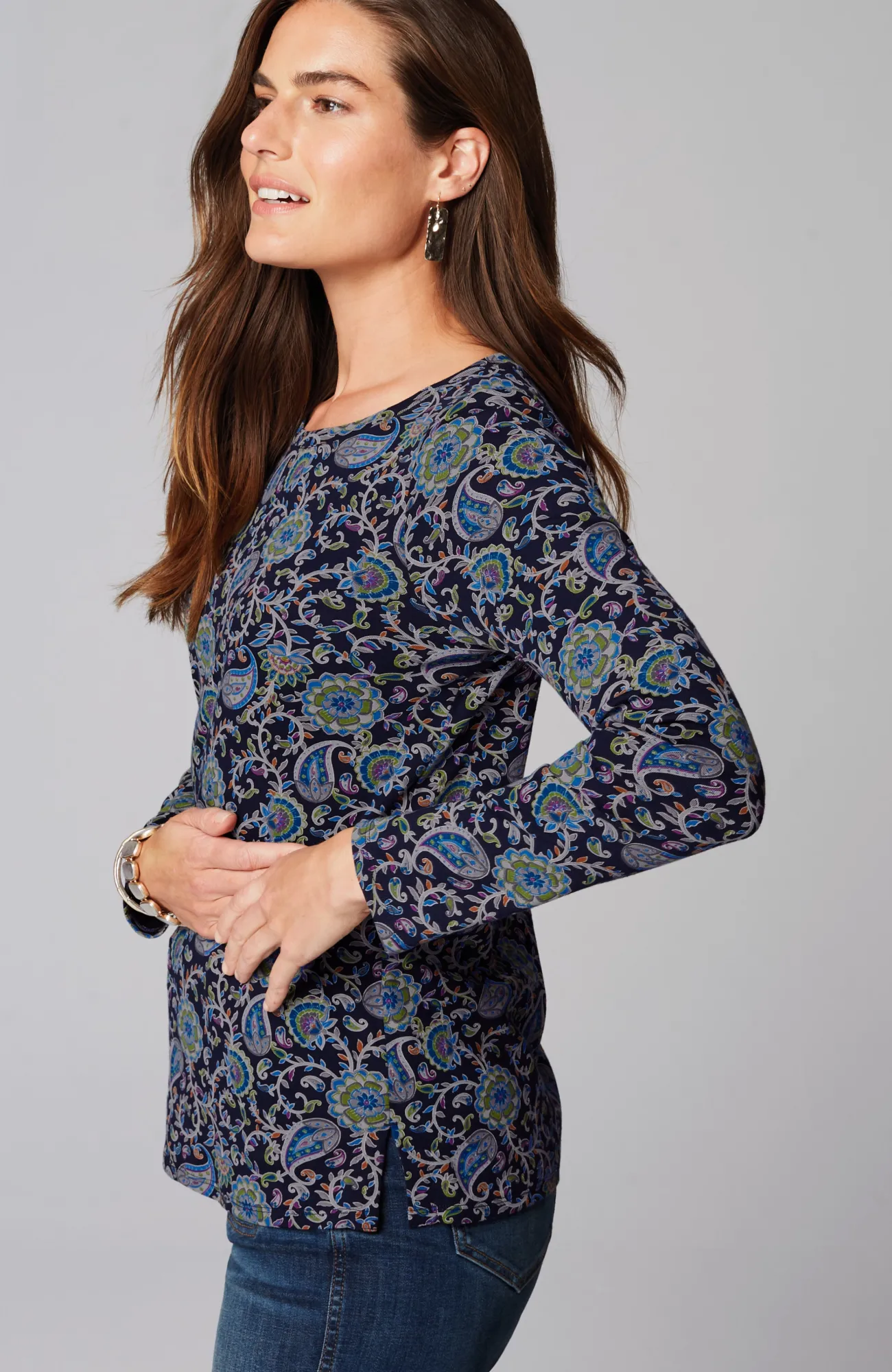 J.Jill Long-Sleeve Pima Crew-Neck Tee Flash Sale