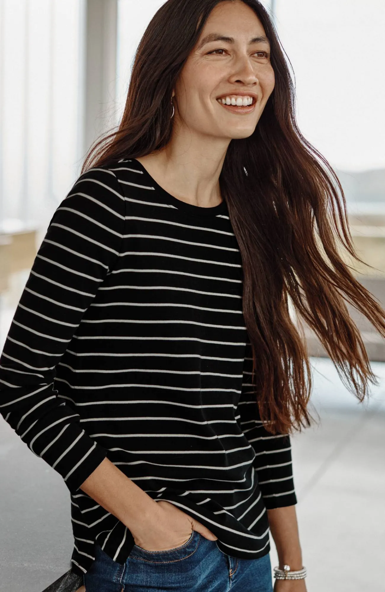 J.Jill Long-Sleeve Pima Crew-Neck Tee Flash Sale