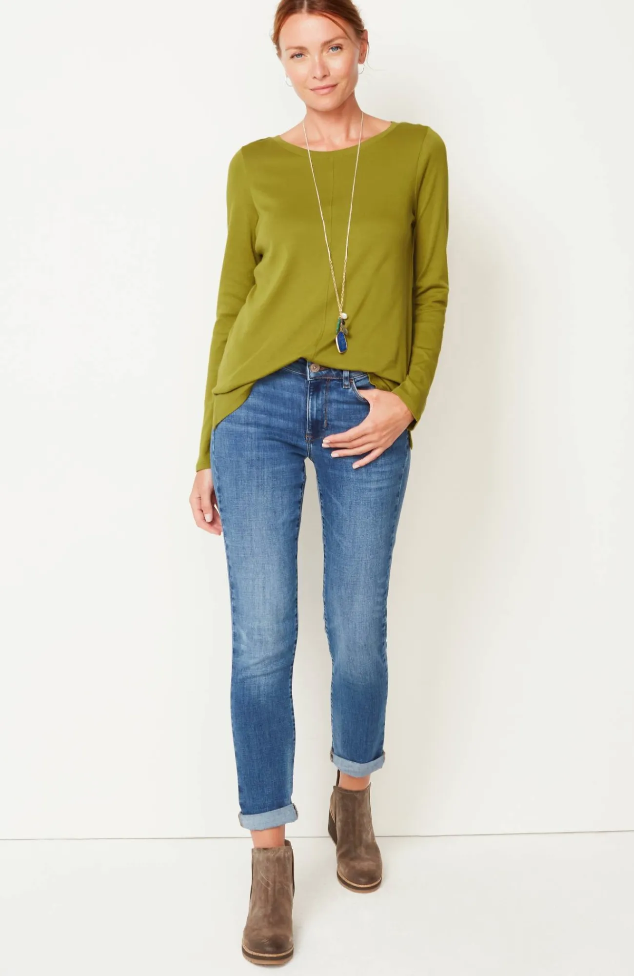J.Jill Long-Sleeve Pima Crew-Neck Tee Flash Sale