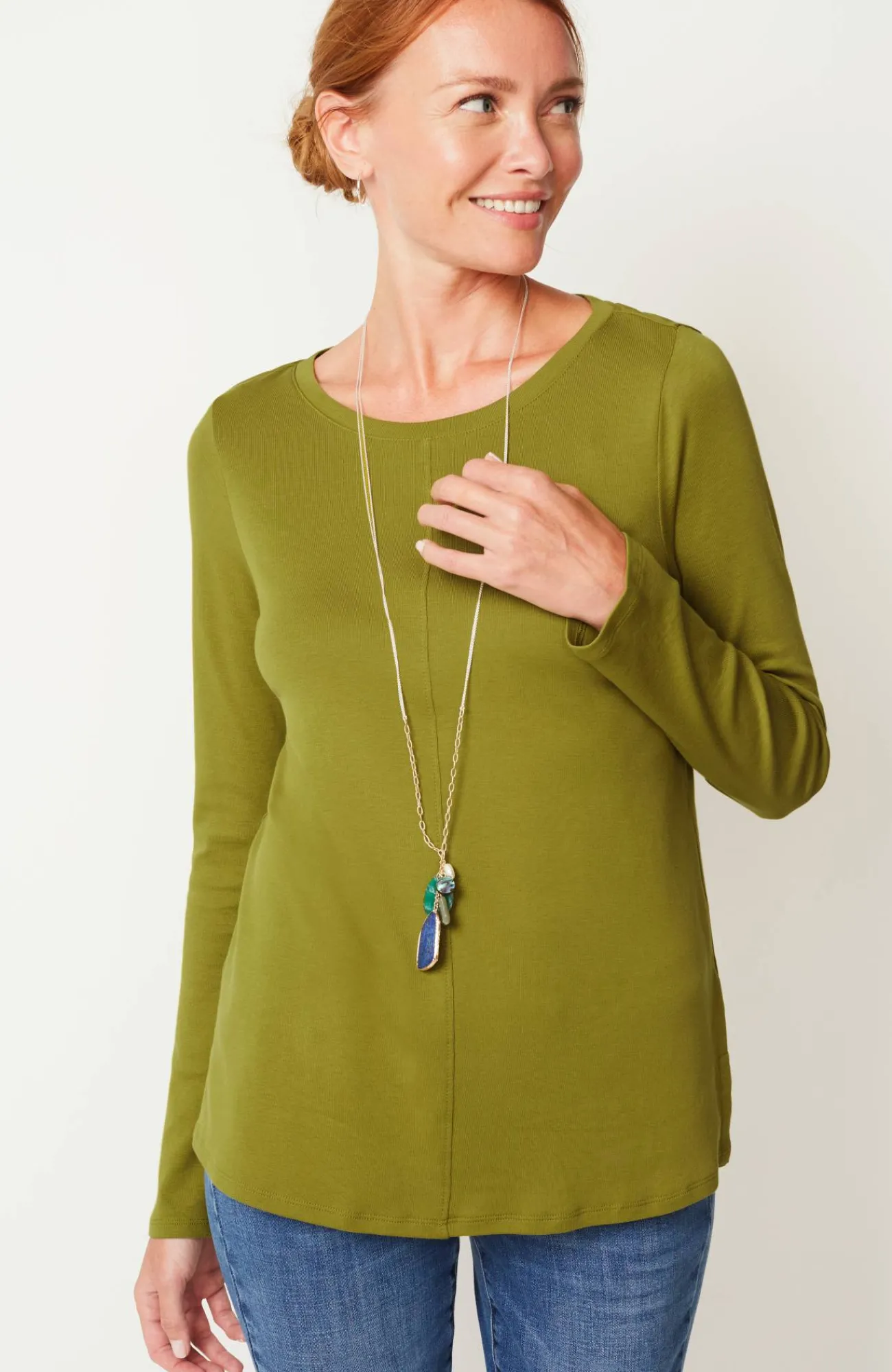 J.Jill Long-Sleeve Pima Crew-Neck Tee Flash Sale