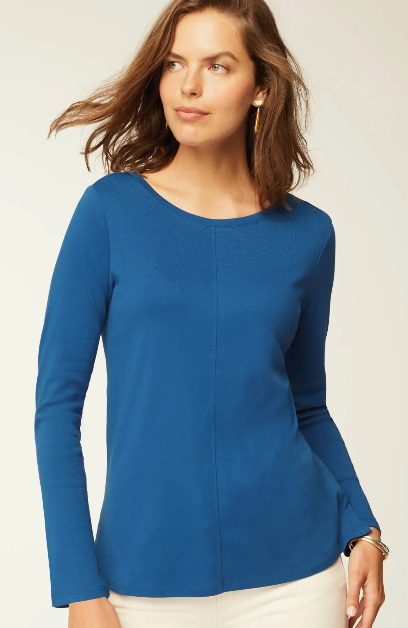J.Jill Long-Sleeve Pima Crew-Neck Tee Flash Sale