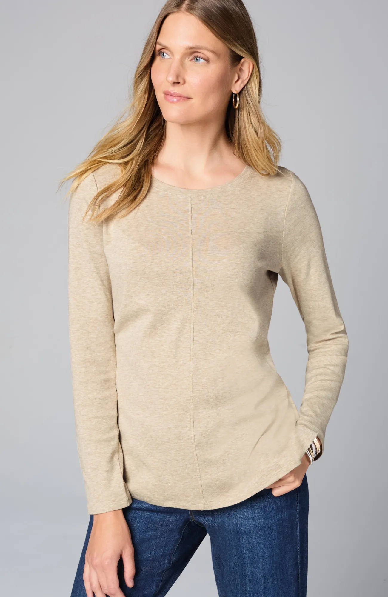 J.Jill Long-Sleeve Pima Crew-Neck Tee Flash Sale