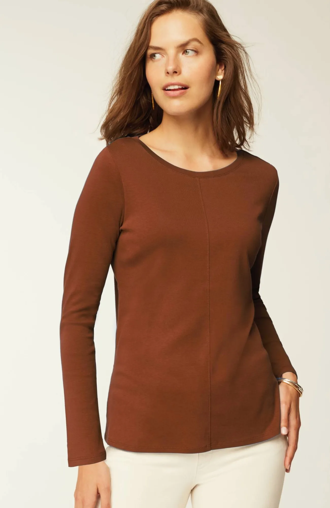 J.Jill Long-Sleeve Pima Crew-Neck Tee Flash Sale