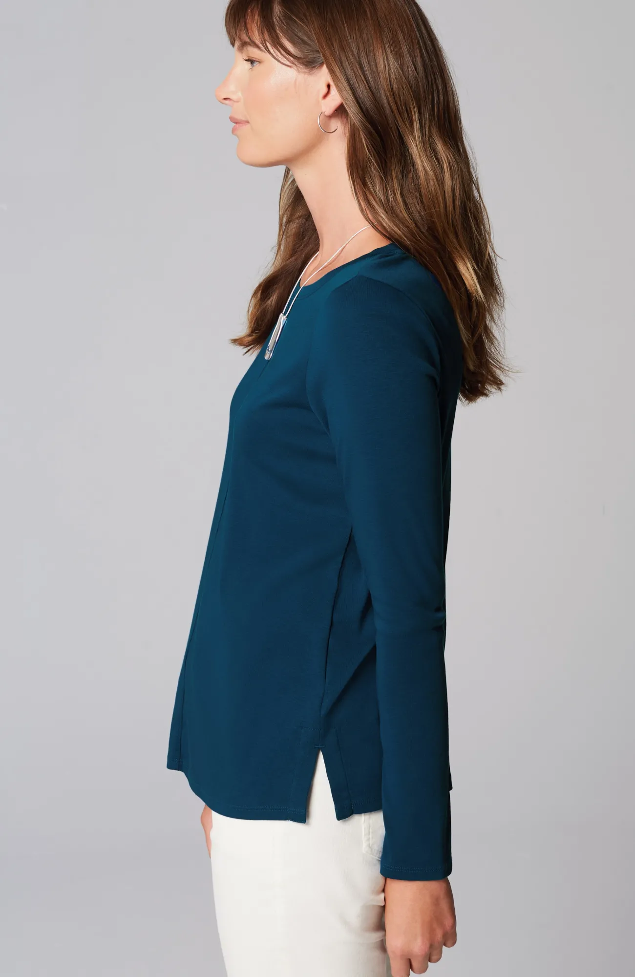 J.Jill Long-Sleeve Pima Crew-Neck Tee Flash Sale