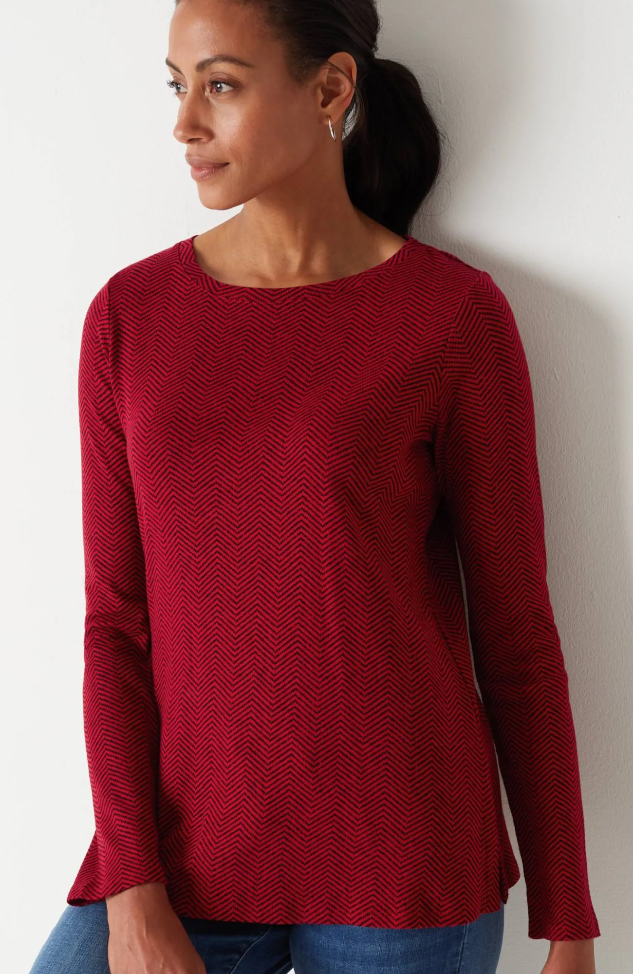 J.Jill Long-Sleeve Pima Crew-Neck Tee Flash Sale