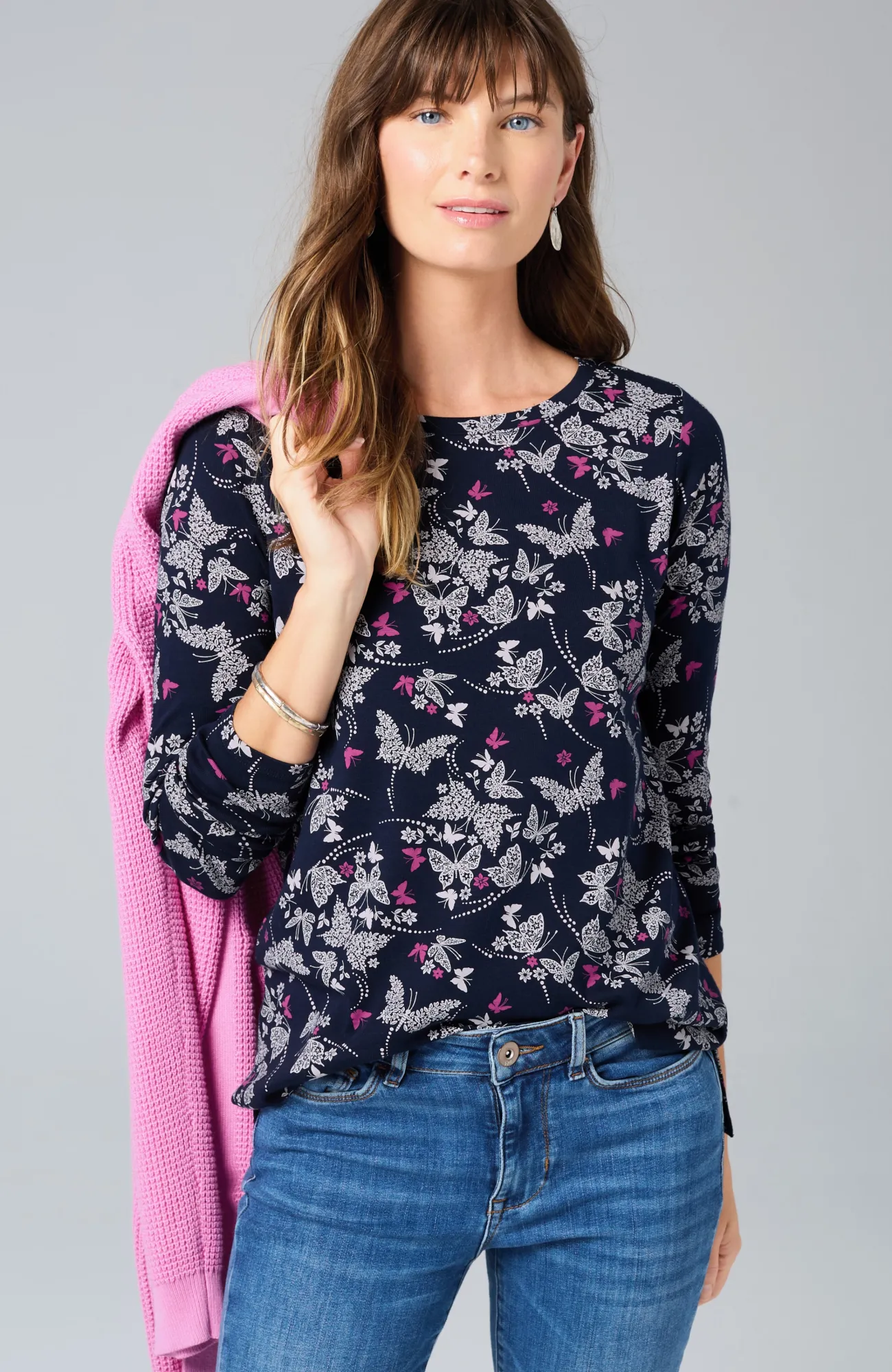 J.Jill Long-Sleeve Pima Crew-Neck Tee Flash Sale