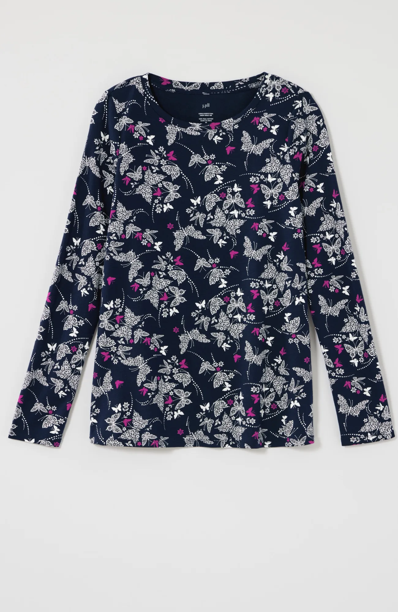 J.Jill Long-Sleeve Pima Crew-Neck Tee Flash Sale
