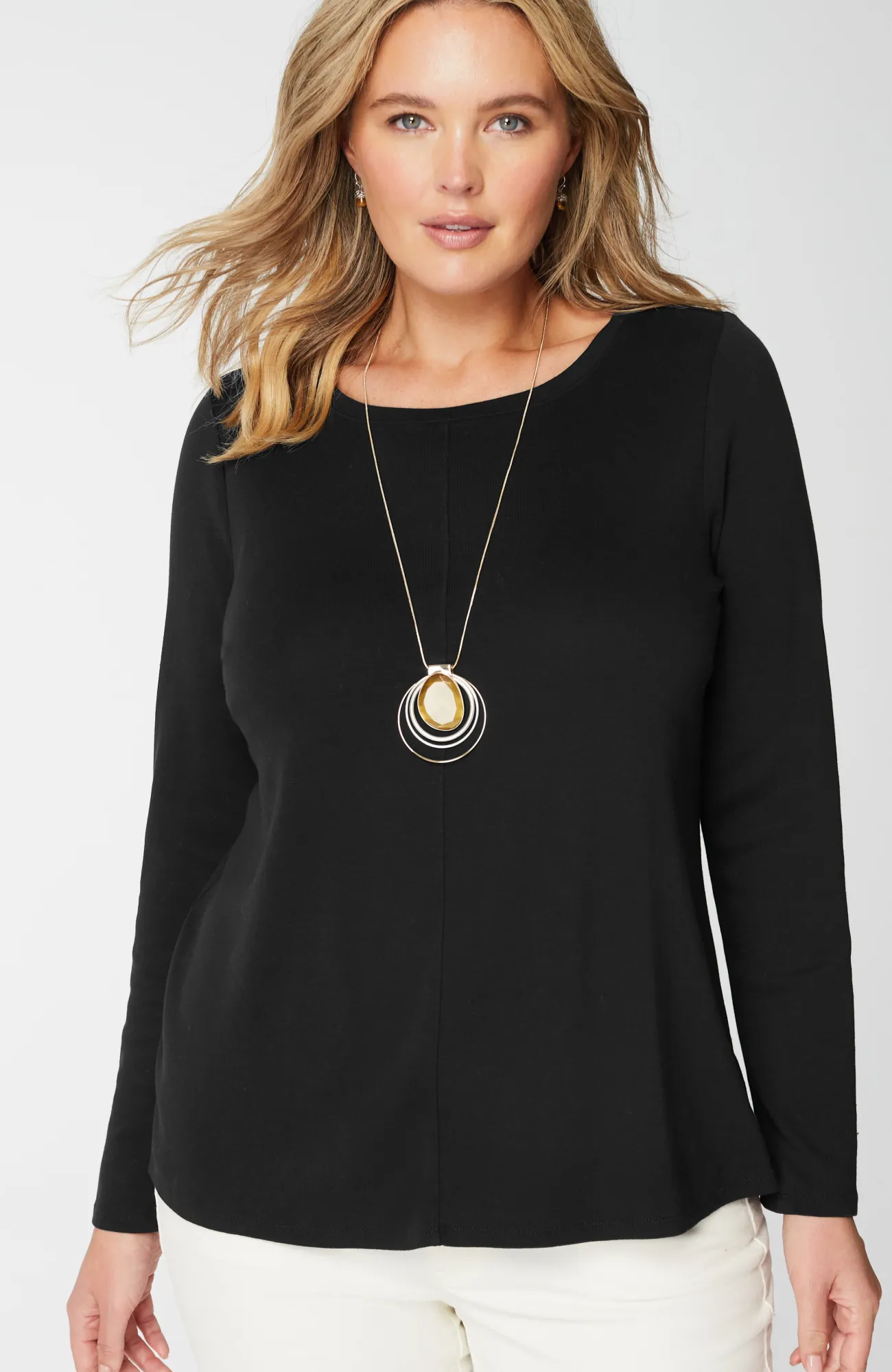 J.Jill Long-Sleeve Pima Crew-Neck Tee Flash Sale