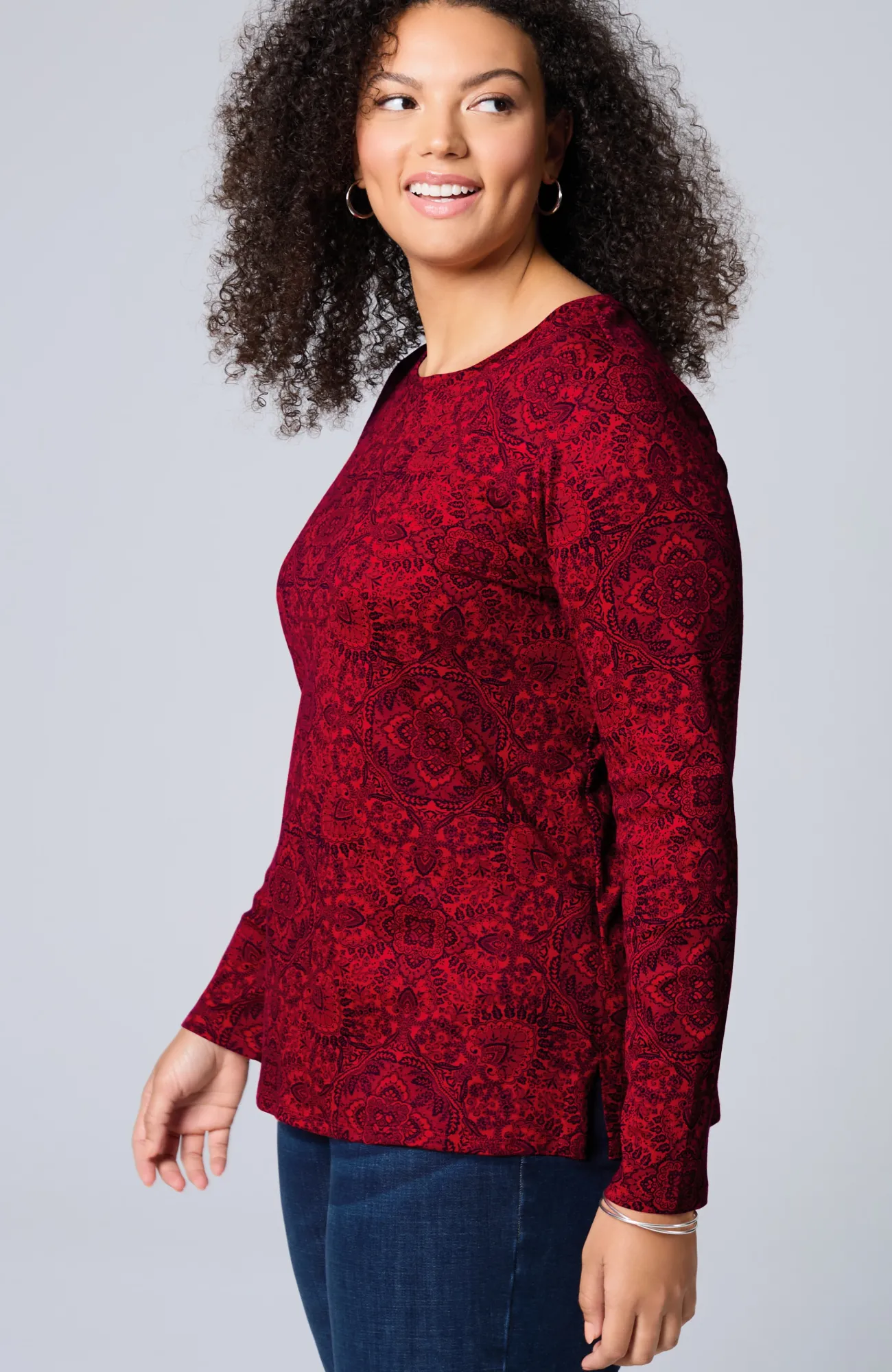 J.Jill Long-Sleeve Pima Crew-Neck Tee Flash Sale
