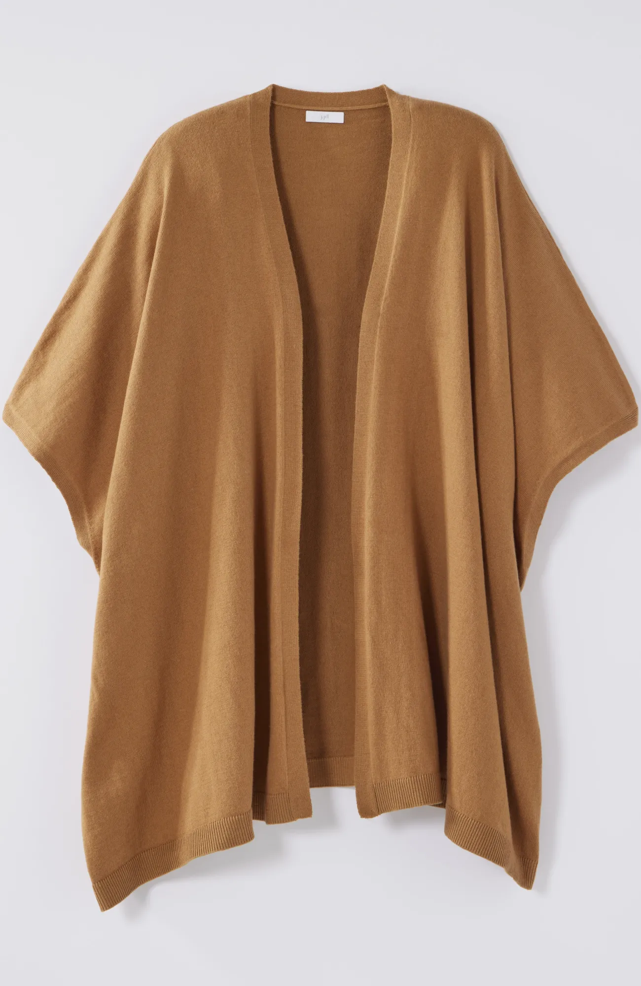 J.Jill Luxe Rib-Trimmed Knit Ruana Hot