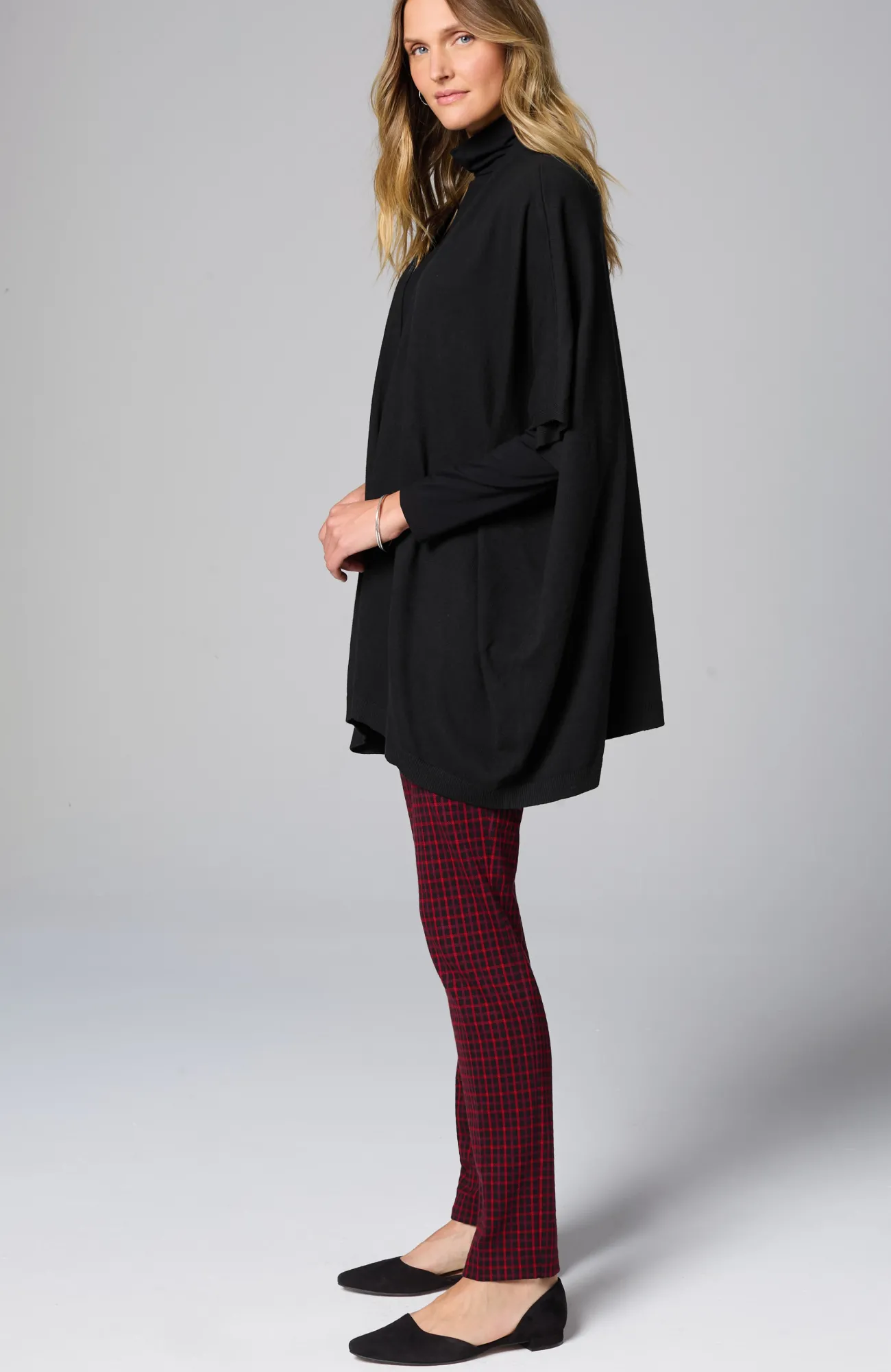J.Jill Luxe Rib-Trimmed Knit Ruana Hot
