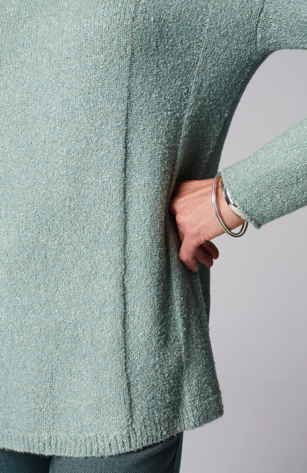 J.Jill Metallic Textured Pullover Sweater Antique Jade Heather Multi Cheap
