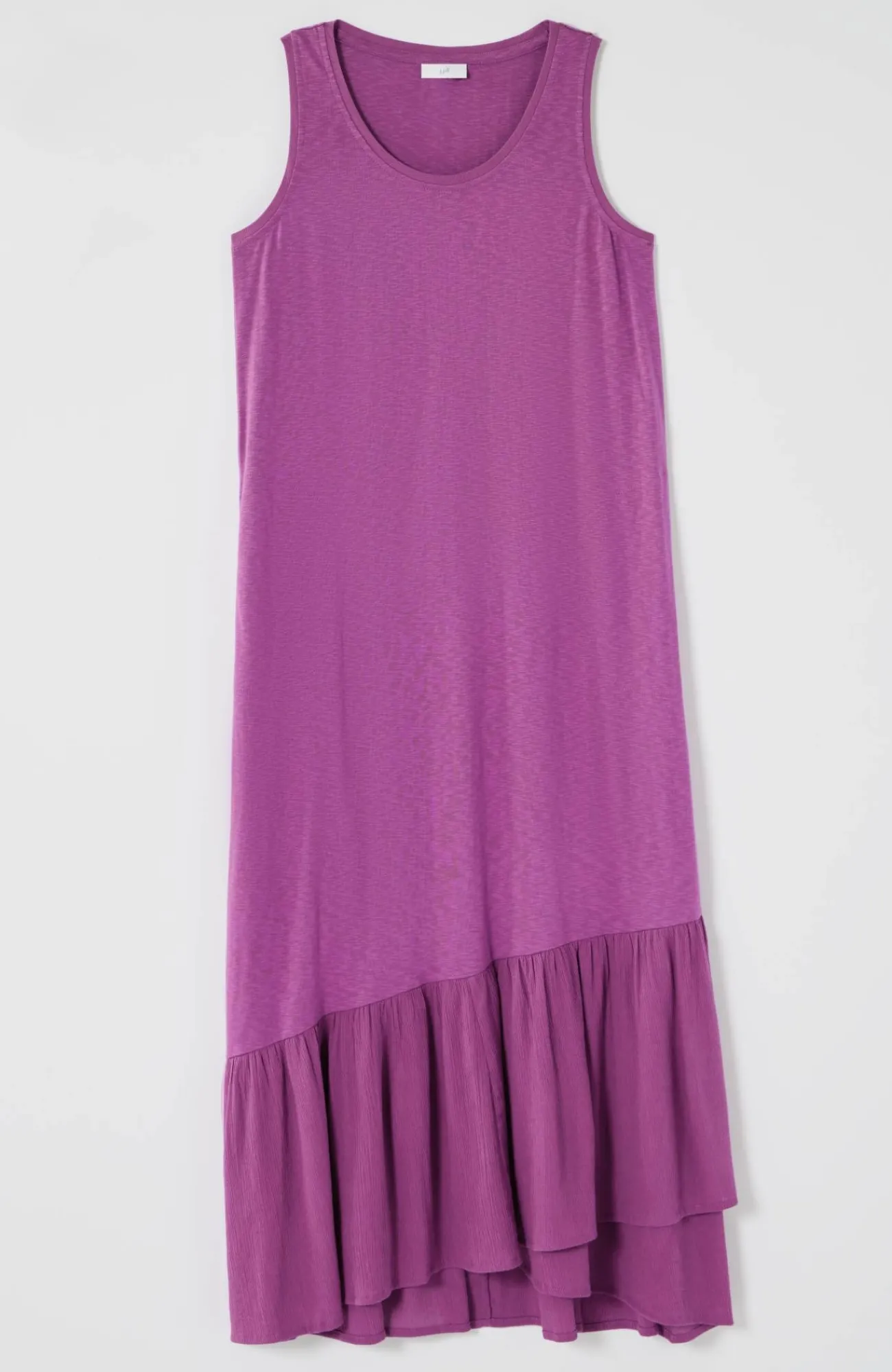 J.Jill Mixed-Media Flounced-Hem Knit Dress Hot