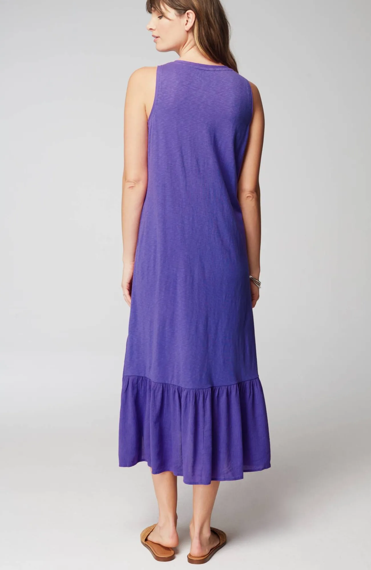 J.Jill Mixed-Media Flounced-Hem Knit Dress Hot