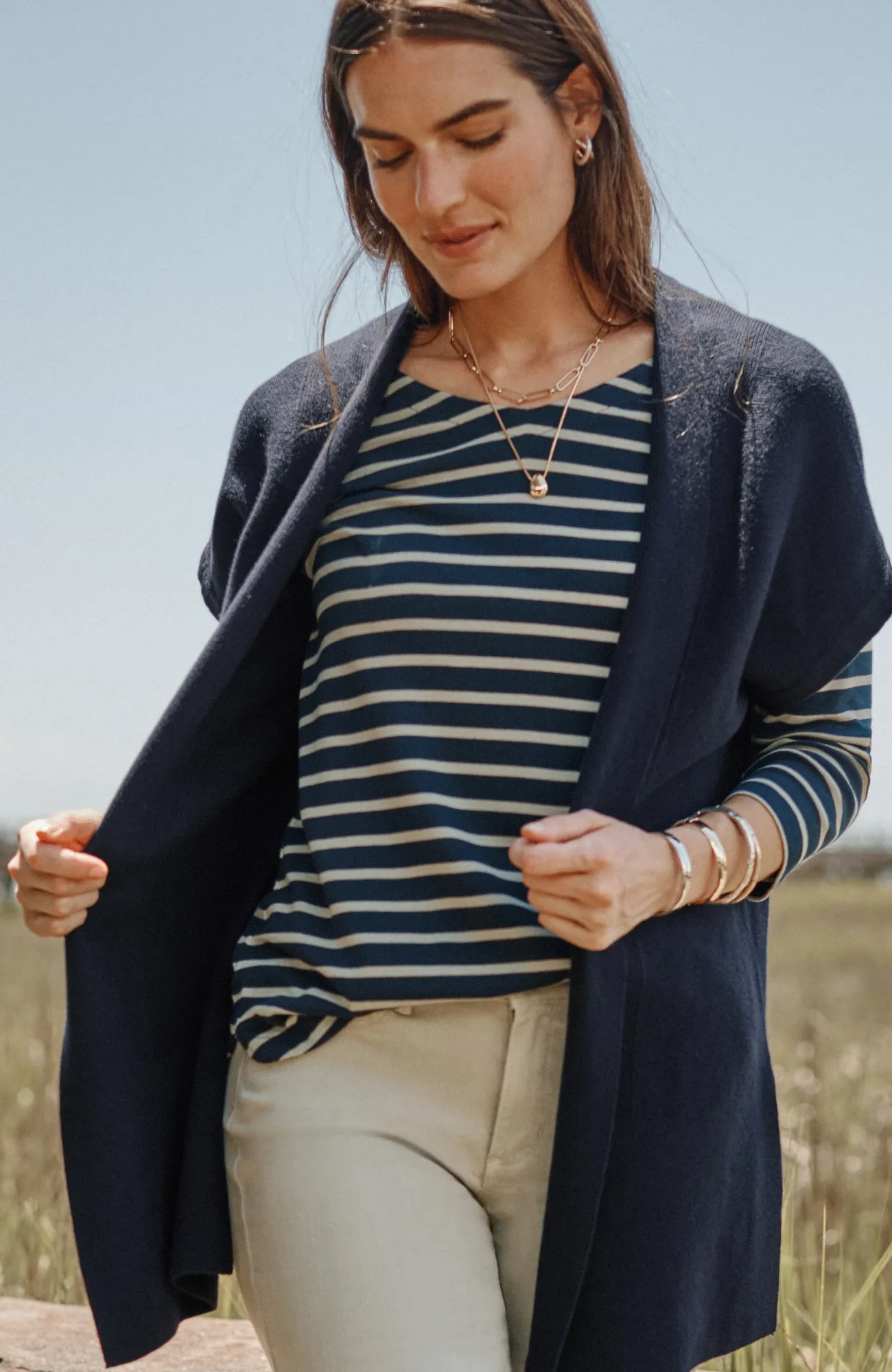 J.Jill Mixed-Texture Gilet Shop