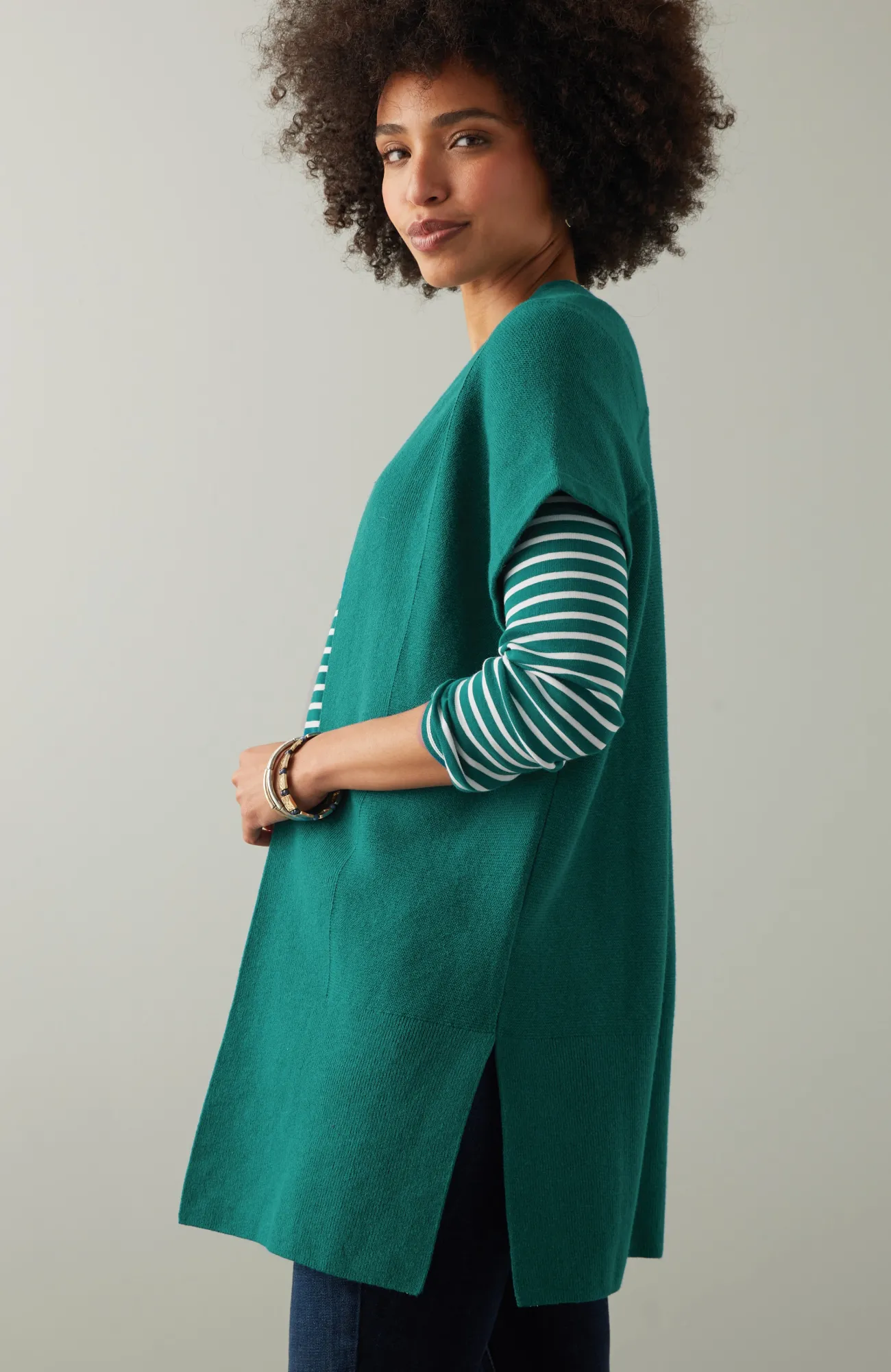J.Jill Mixed-Texture Gilet Shop