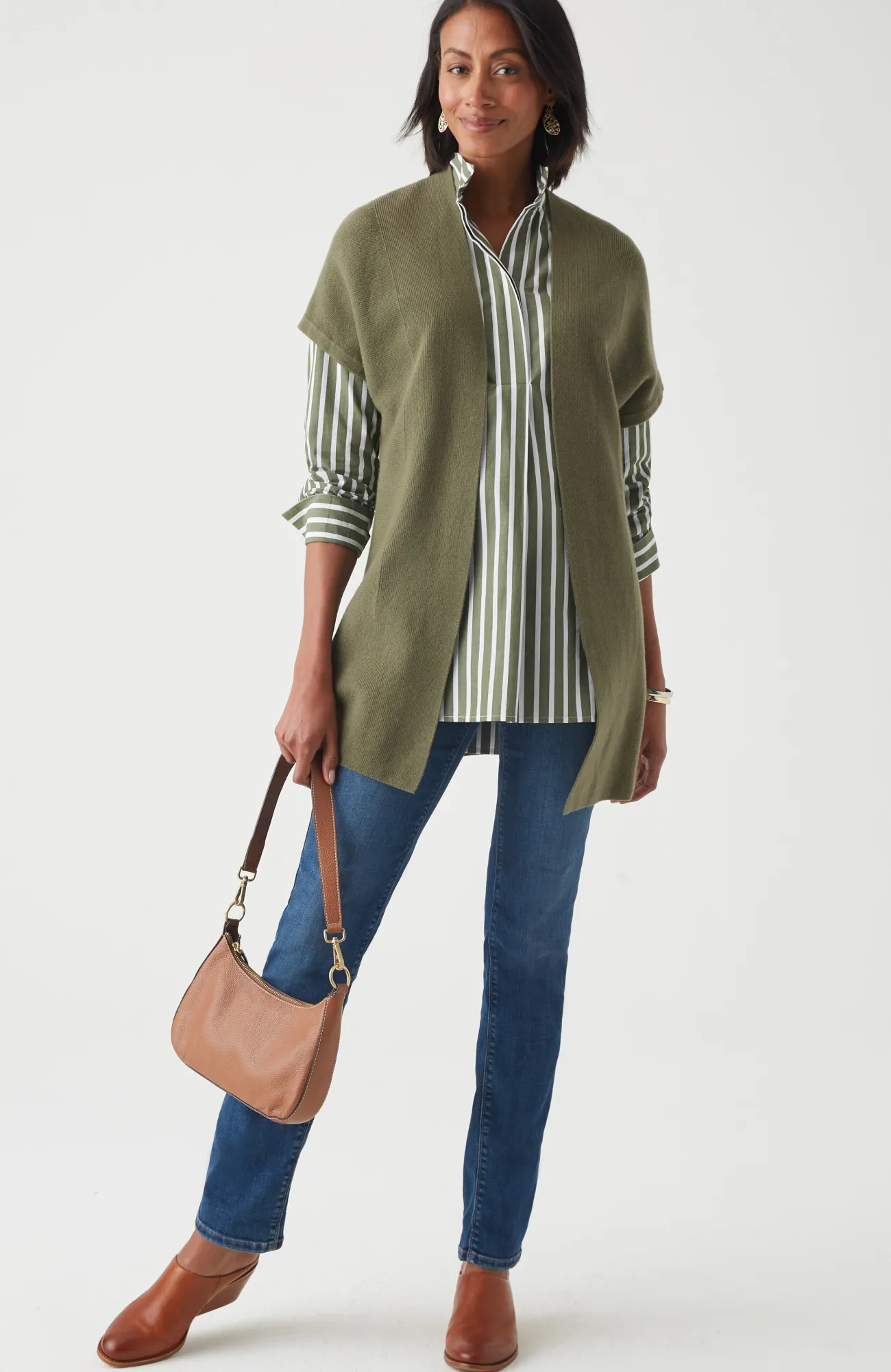 J.Jill Mixed-Texture Gilet Shop