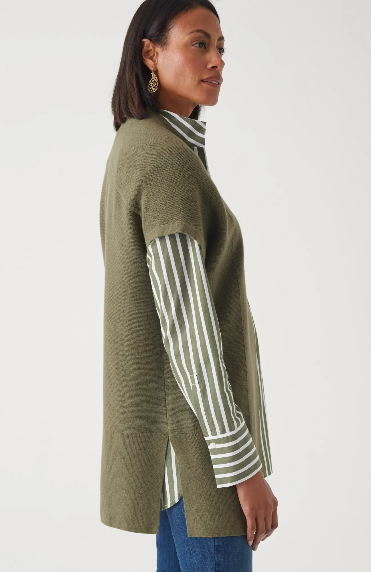 J.Jill Mixed-Texture Gilet Shop