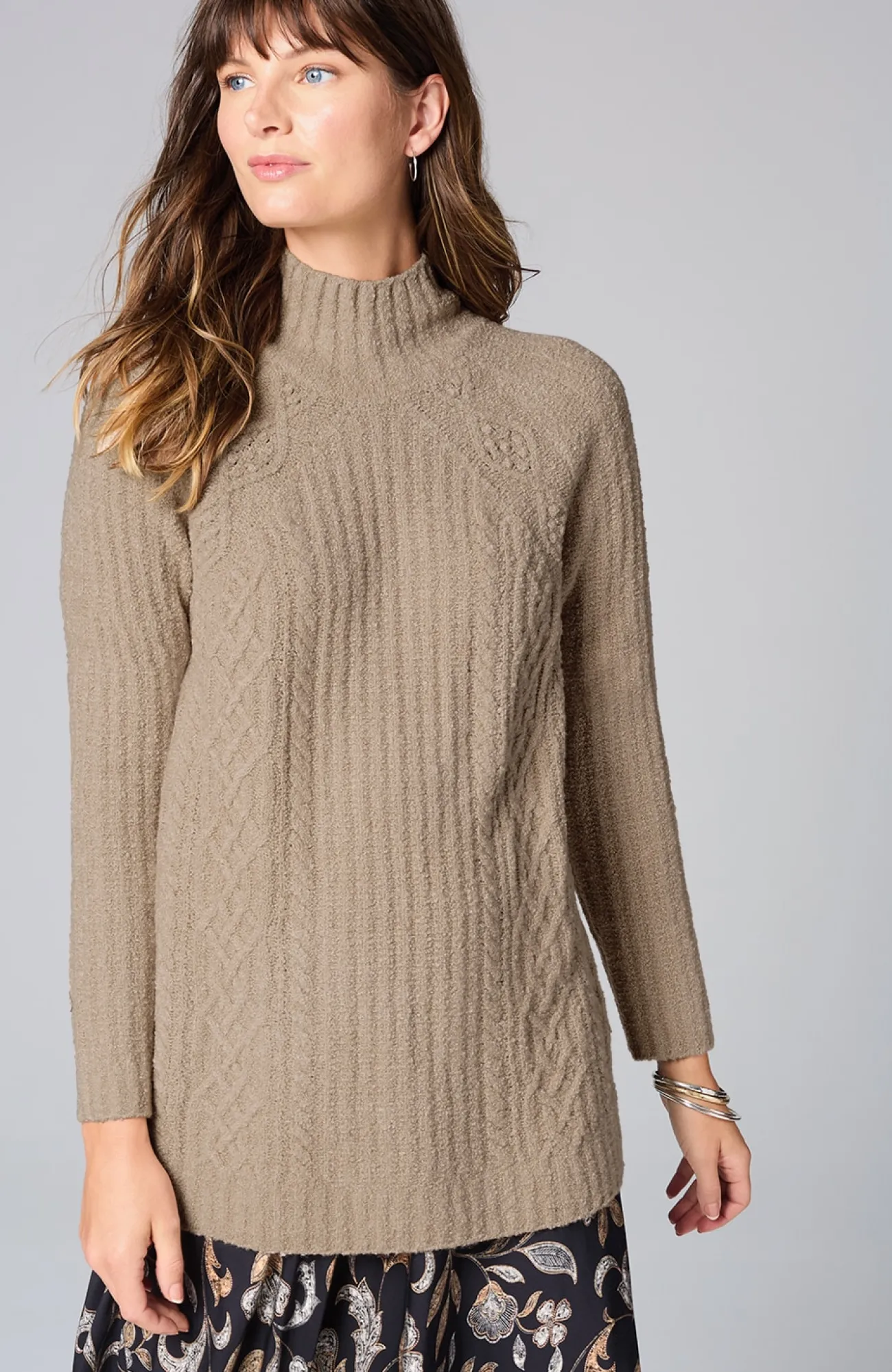 J.Jill Mixed-Textures High-Neck Sweater Discount