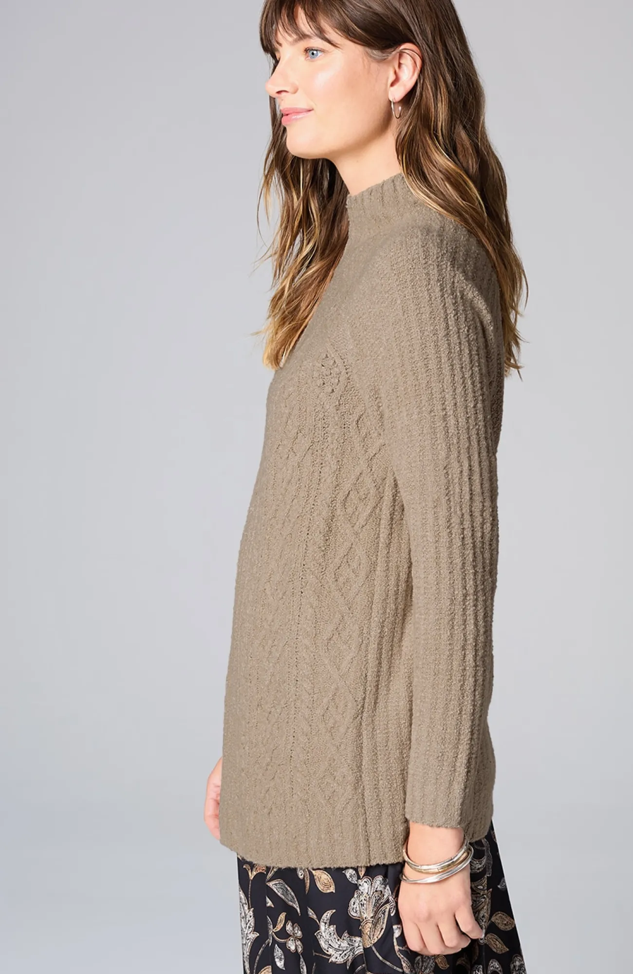 J.Jill Mixed-Textures High-Neck Sweater Discount