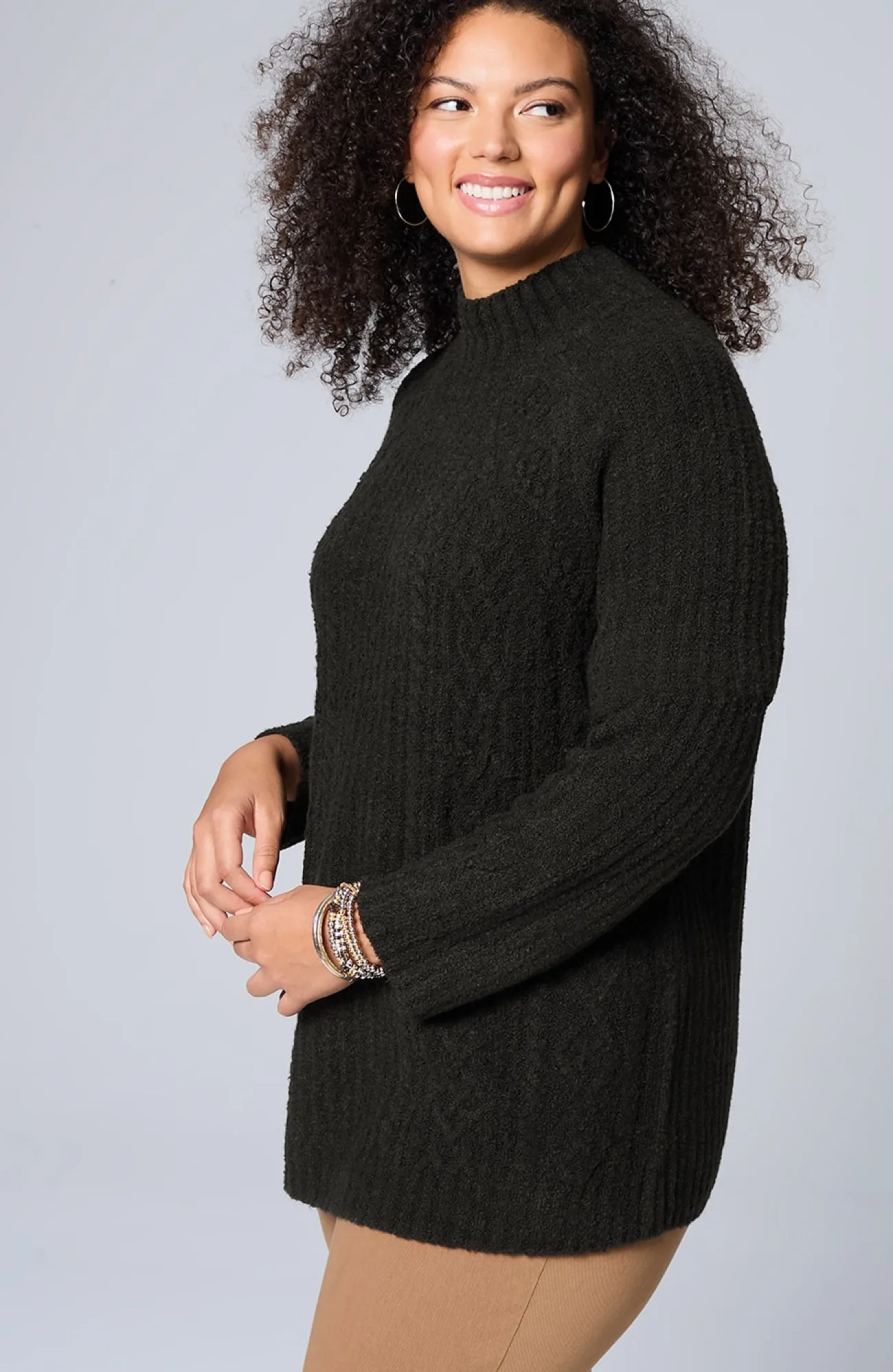 J.Jill Mixed-Textures High-Neck Sweater Discount