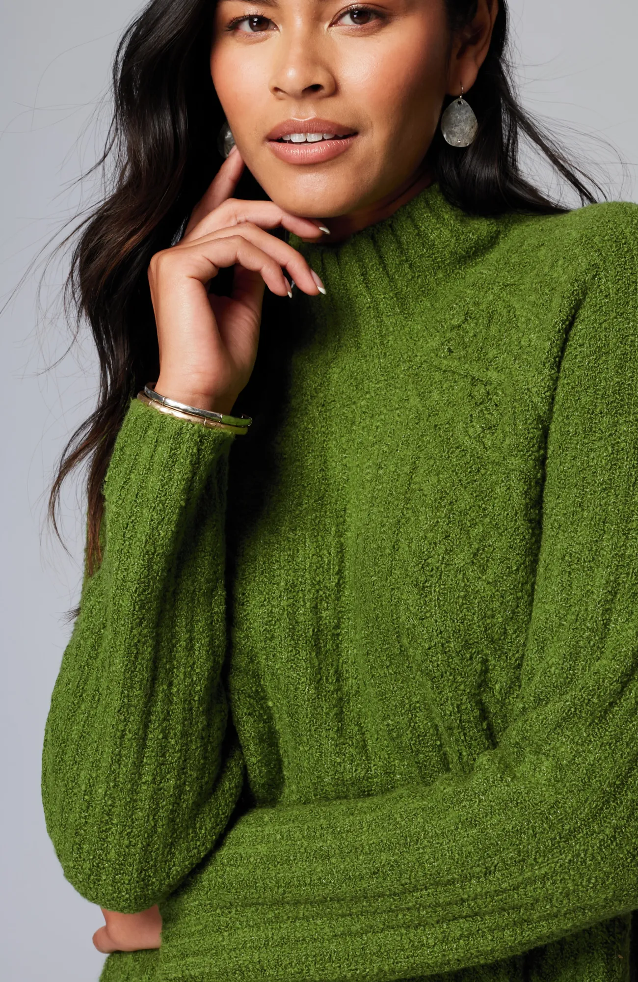 J.Jill Mixed-Textures High-Neck Sweater Discount