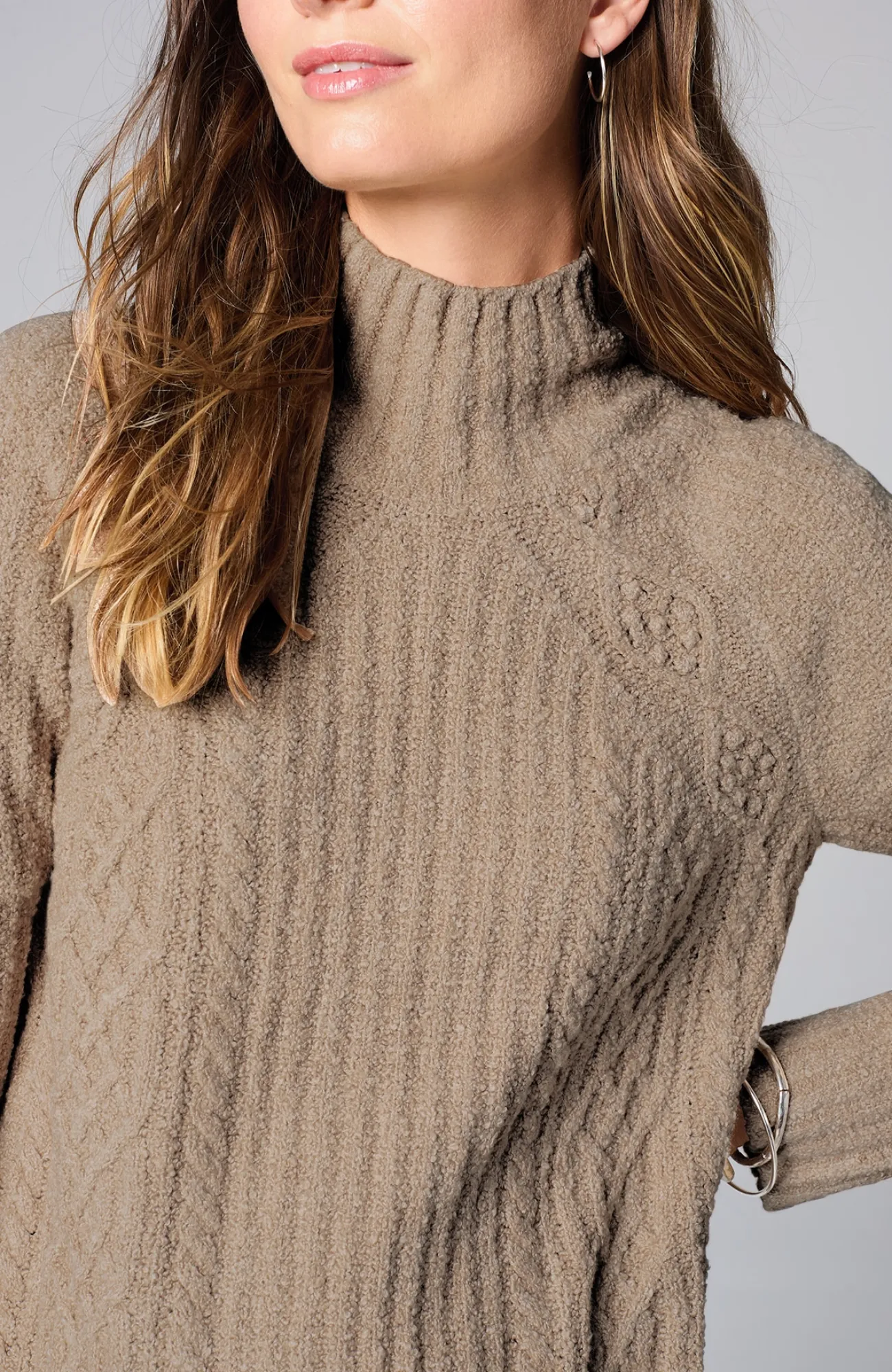 J.Jill Mixed-Textures High-Neck Sweater Discount