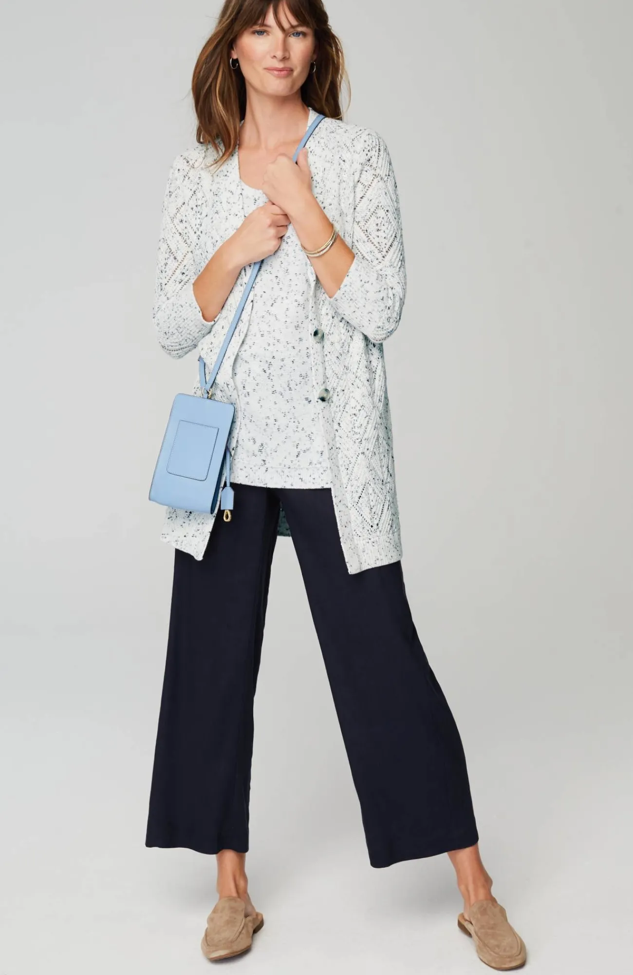J.Jill Multi-Tweed Lightweight Shell Soft Stone Multi Shop