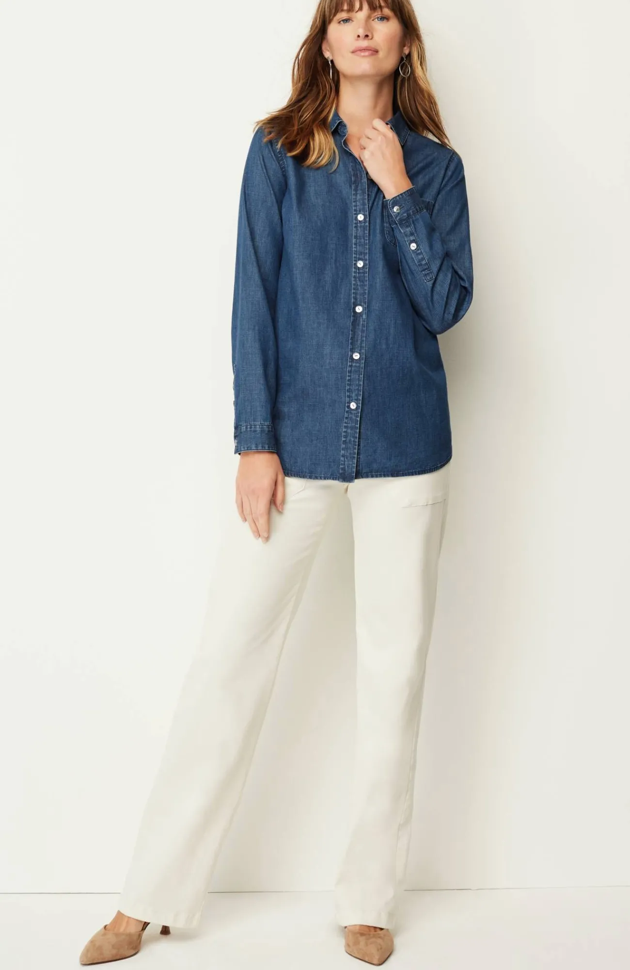 J.Jill One-Pocket Button-Front Shirt Hot