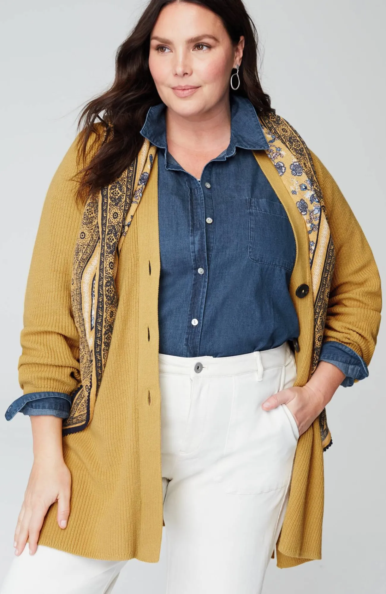 J.Jill One-Pocket Button-Front Shirt Hot