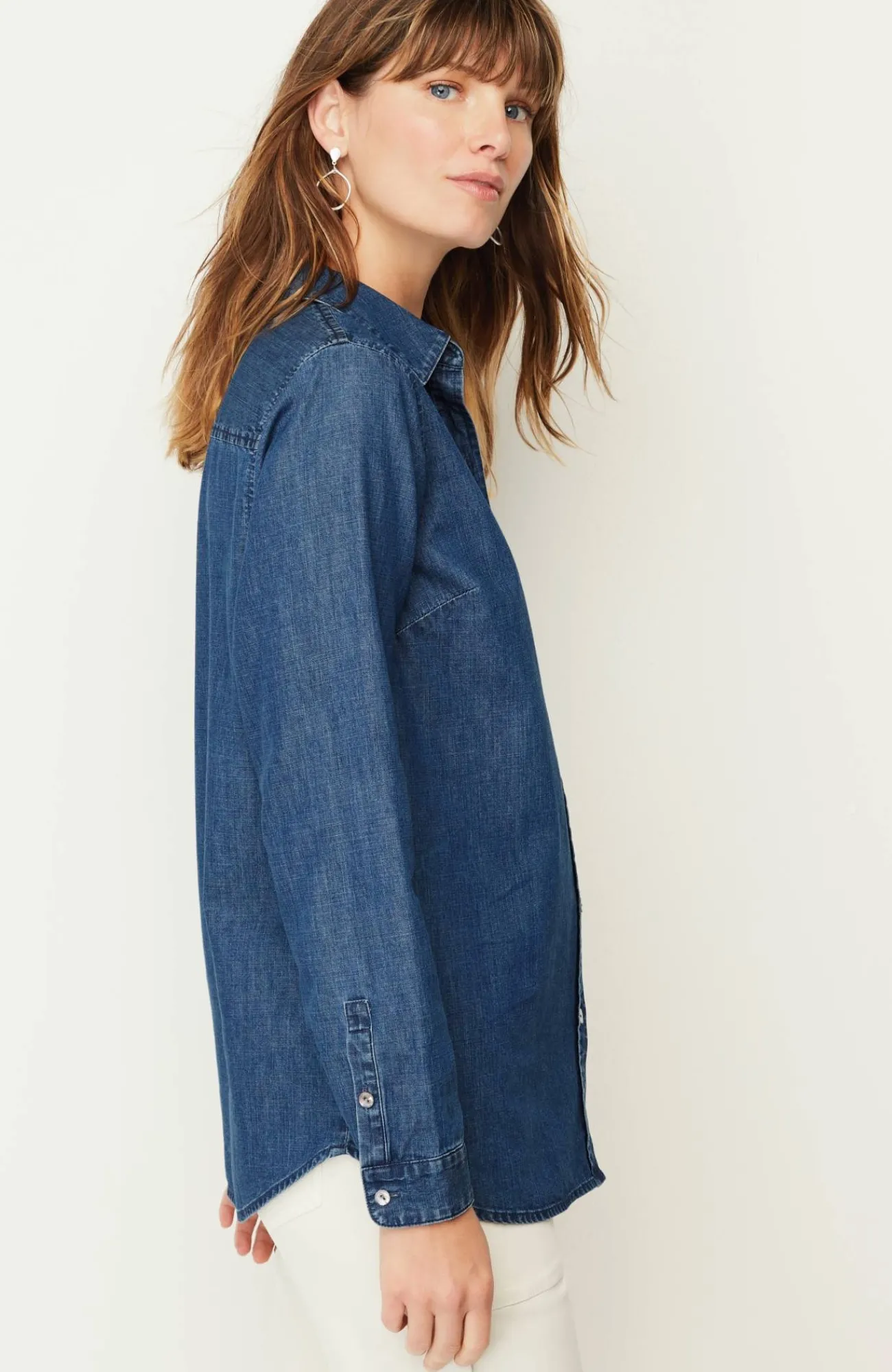 J.Jill One-Pocket Button-Front Shirt Hot