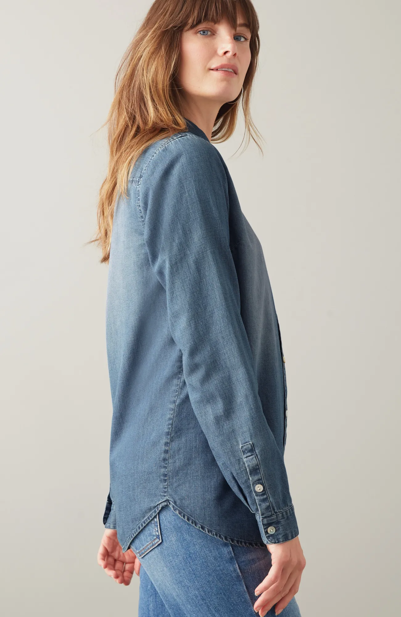 J.Jill One-Pocket Button-Front Shirt Hot