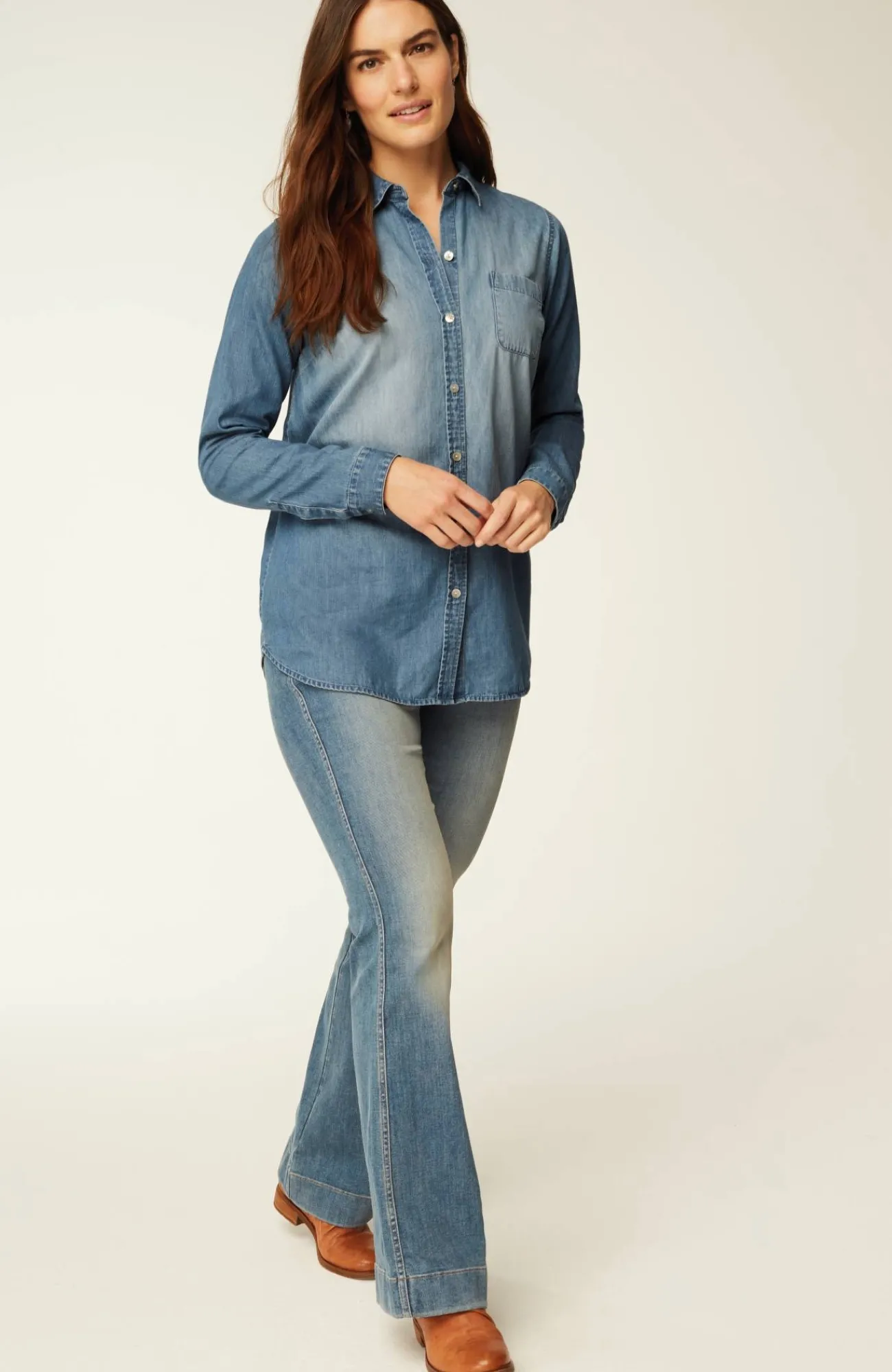 J.Jill One-Pocket Button-Front Shirt Hot