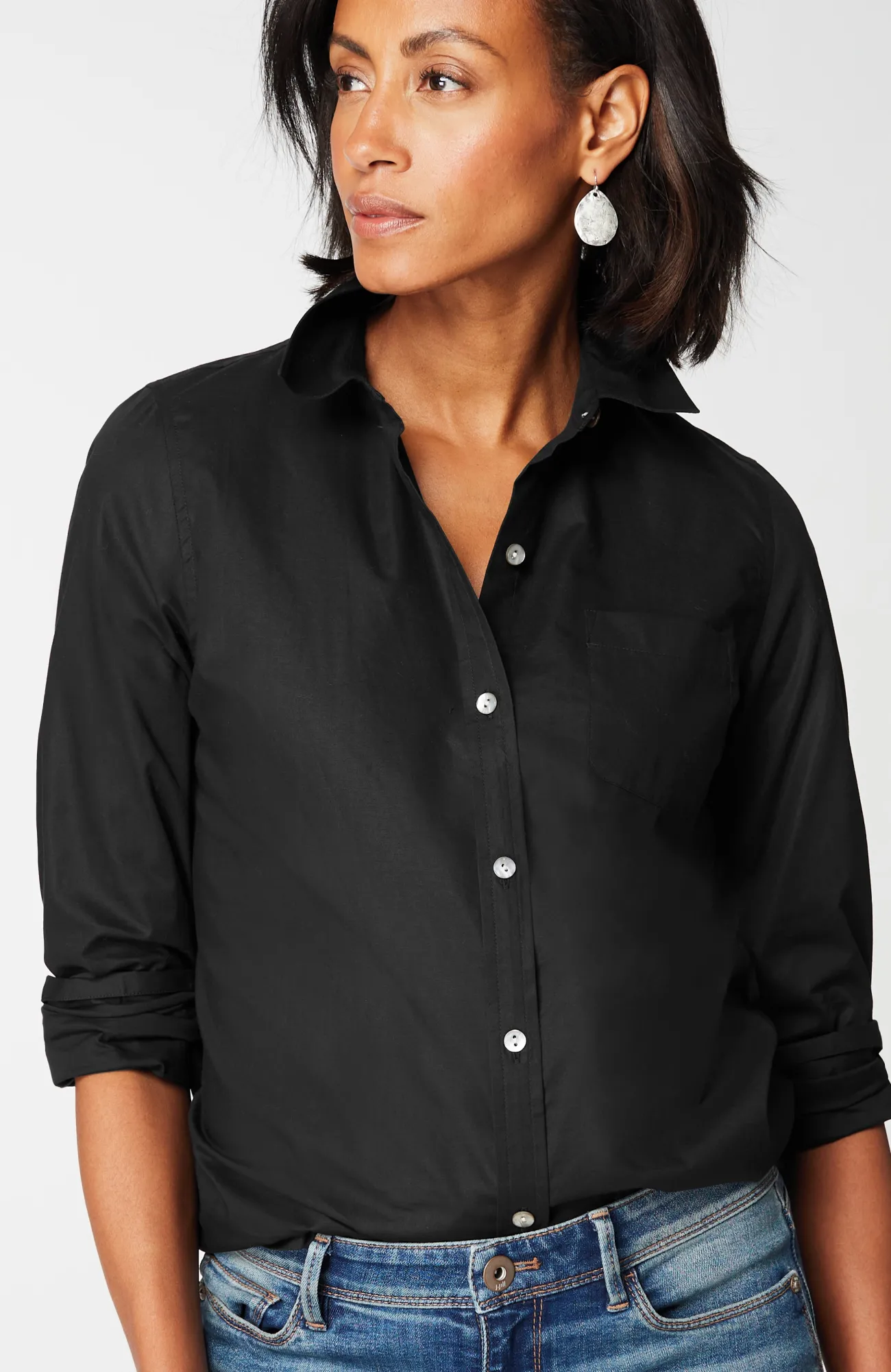 J.Jill One-Pocket Button-Front Shirt Hot