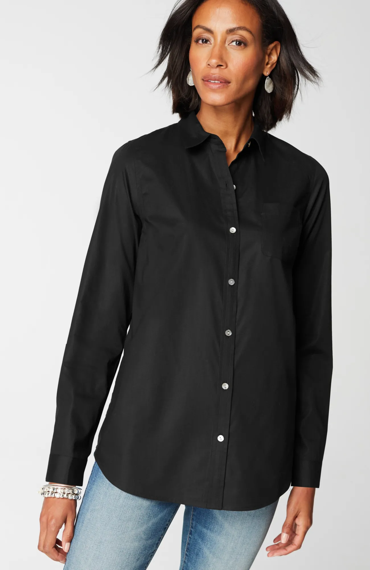 J.Jill One-Pocket Button-Front Shirt Hot