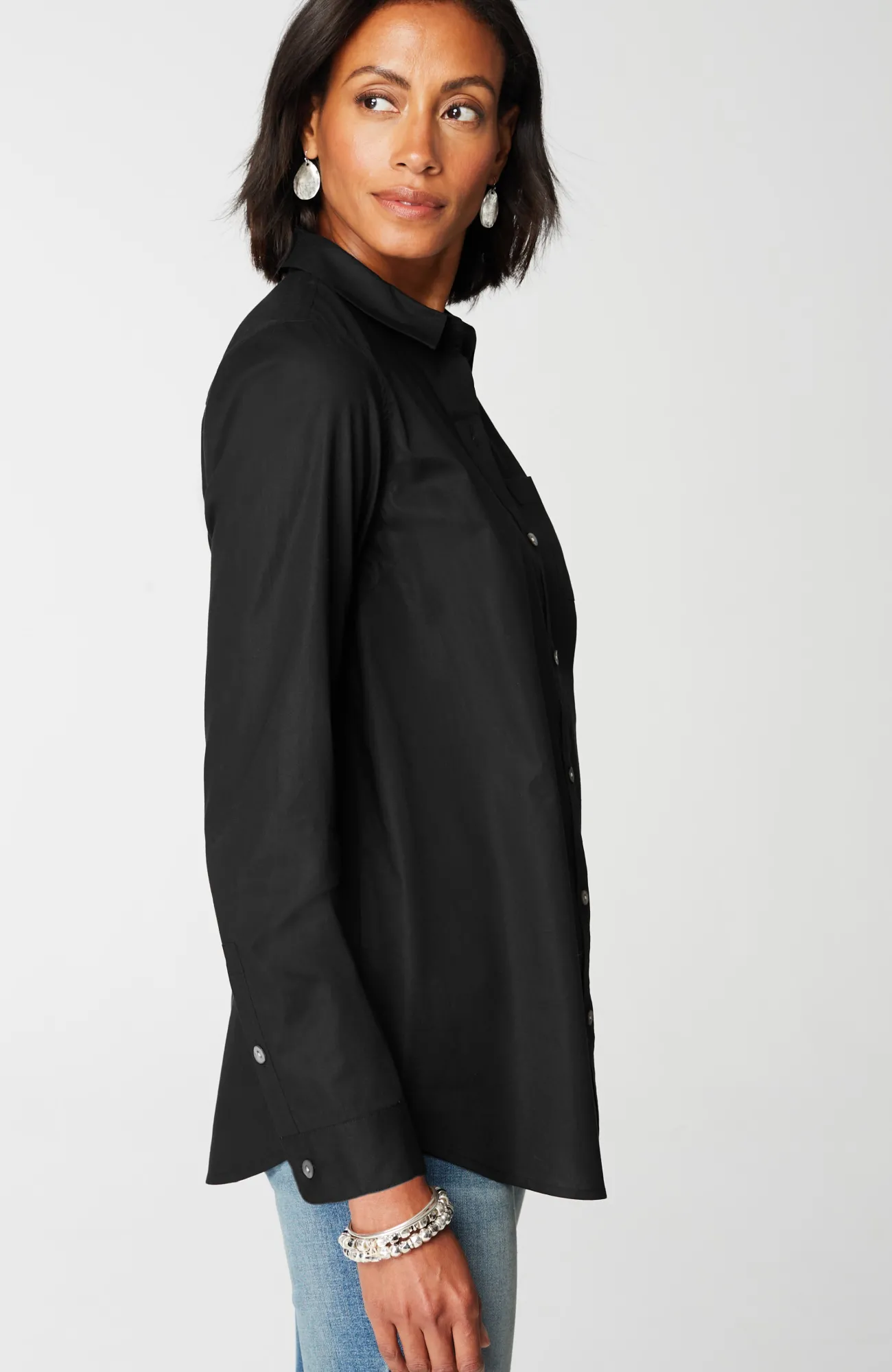 J.Jill One-Pocket Button-Front Shirt Hot