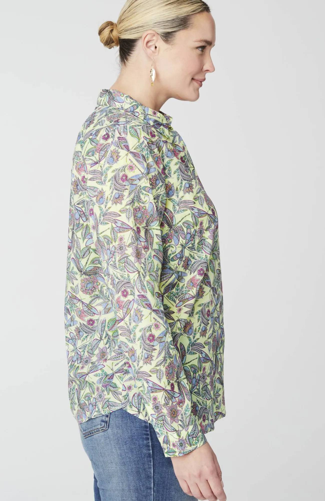 J.Jill One-Pocket Shirred-Back Shirt Outlet