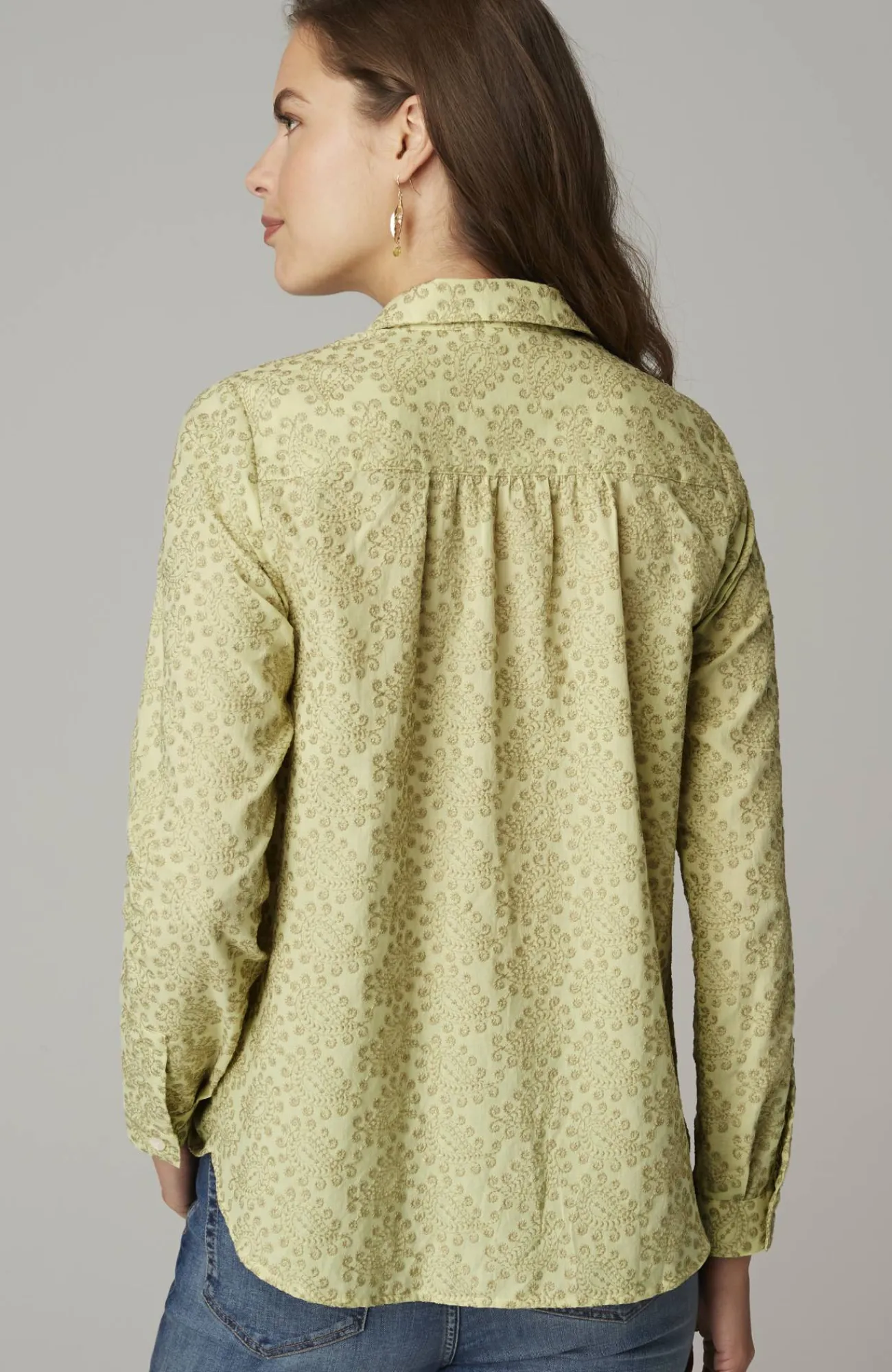J.Jill One-Pocket Shirred-Back Shirt Outlet