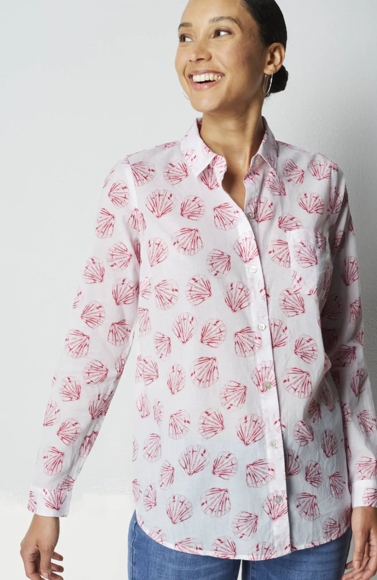 J.Jill One-Pocket Shirred-Back Shirt Outlet