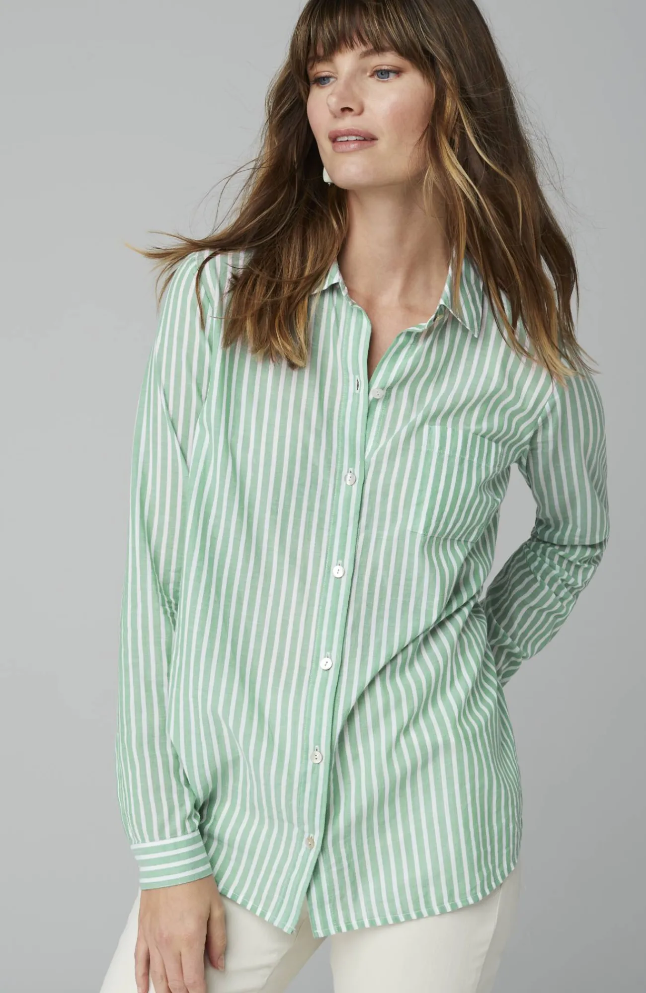 J.Jill One-Pocket Shirred-Back Shirt Outlet