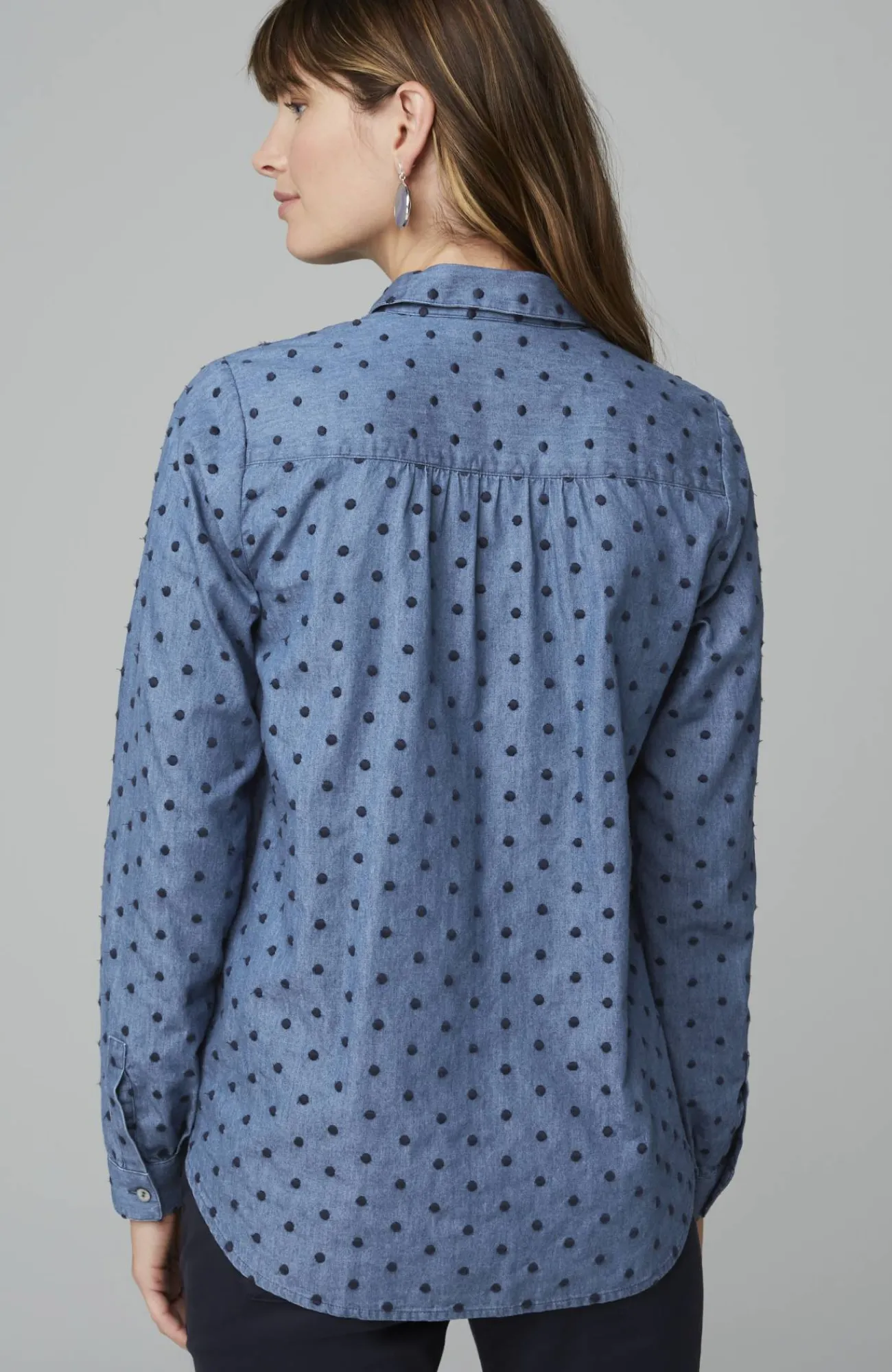 J.Jill One-Pocket Shirred-Back Shirt Outlet