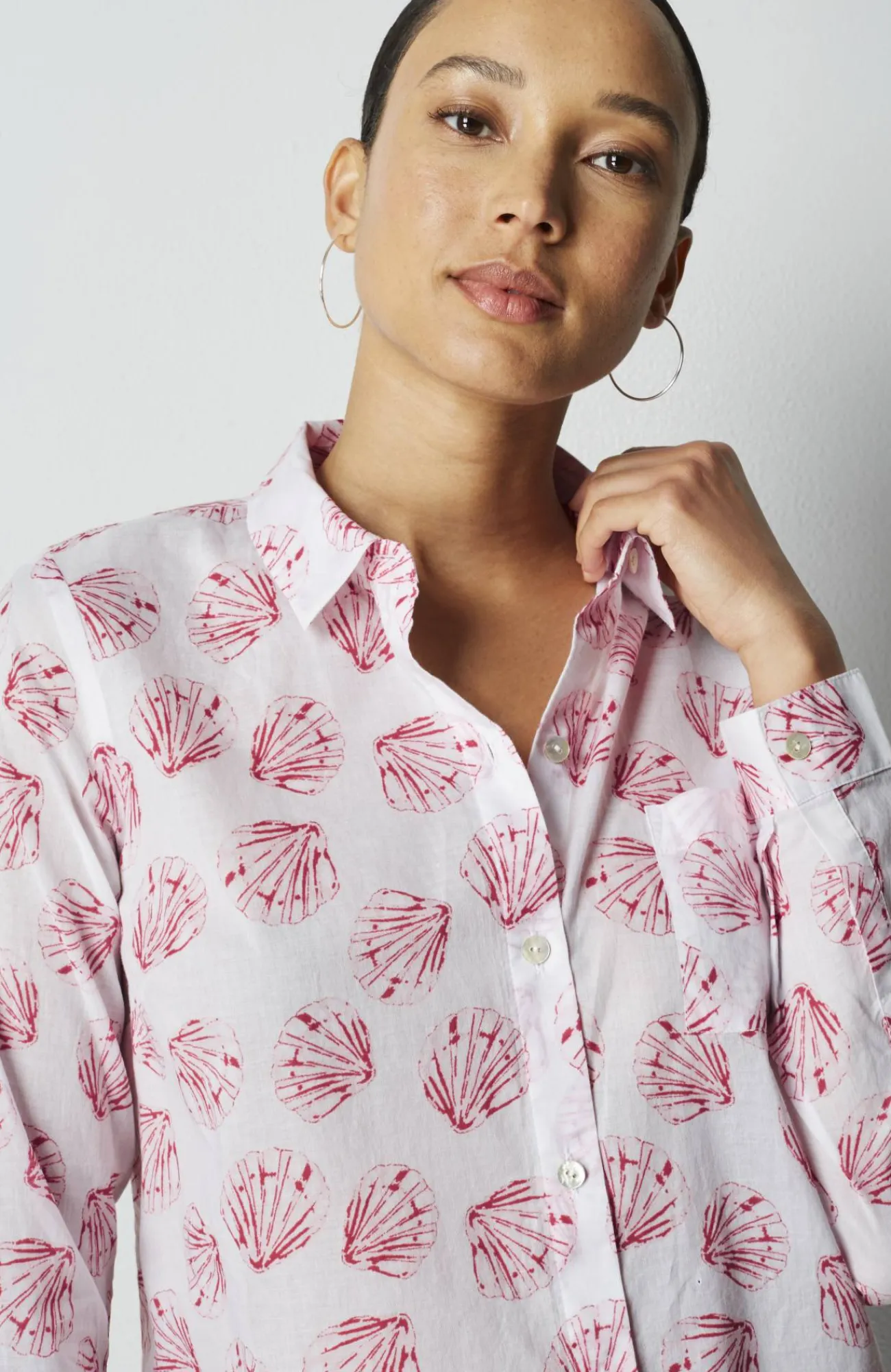J.Jill One-Pocket Shirred-Back Shirt Outlet