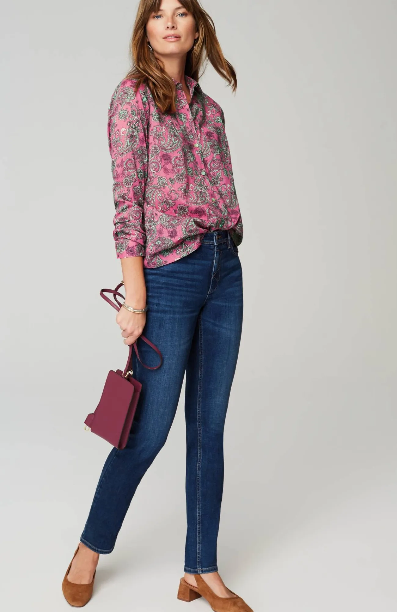 J.Jill One-Pocket Shirred-Back Shirt Outlet